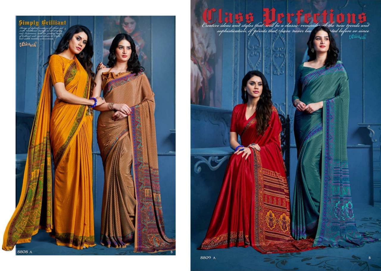 UNIFORM BY VAISHALI FASHION INDIAN TRADITIONAL WEAR COLLECTION BEAUTIFUL STYLISH FANCY COLORFUL PARTY WEAR & OCCASIONAL WEAR CREPE SILK SAREES AT WHOLESALE PRICE