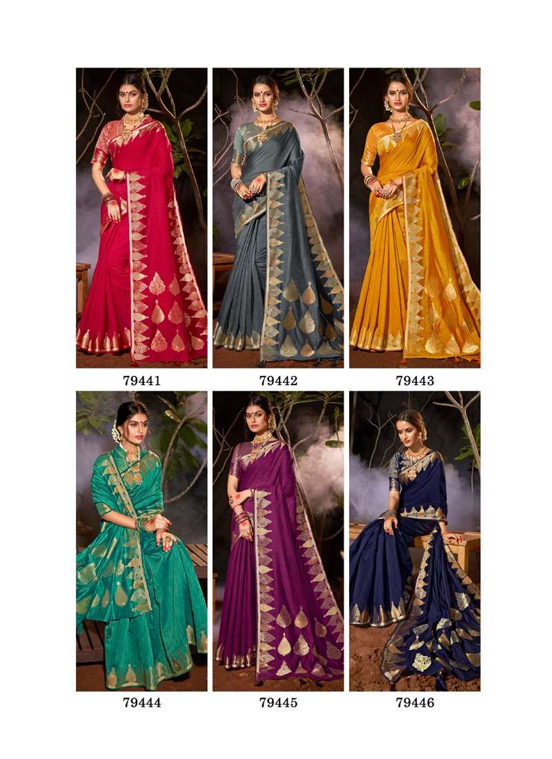 VINTAGE SILK BY LIFESTYLE 79441 TO 79446 SERIES INDIAN TRADITIONAL WEAR COLLECTION BEAUTIFUL STYLISH FANCY COLORFUL PARTY WEAR & OCCASIONAL WEAR CHANDERI SILK SAREES AT WHOLESALE PRICE