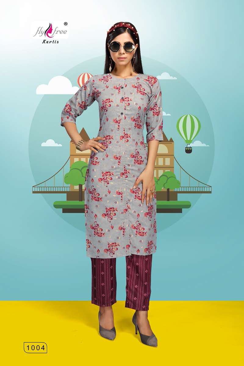 ROLLER BY FLY FREE 1001 TO 1008 SERIES DESIGNER STYLISH FANCY COLORFUL BEAUTIFUL PARTY WEAR & ETHNIC WEAR COLLECTION FANCY KURTIS AT WHOLESALE PRICE