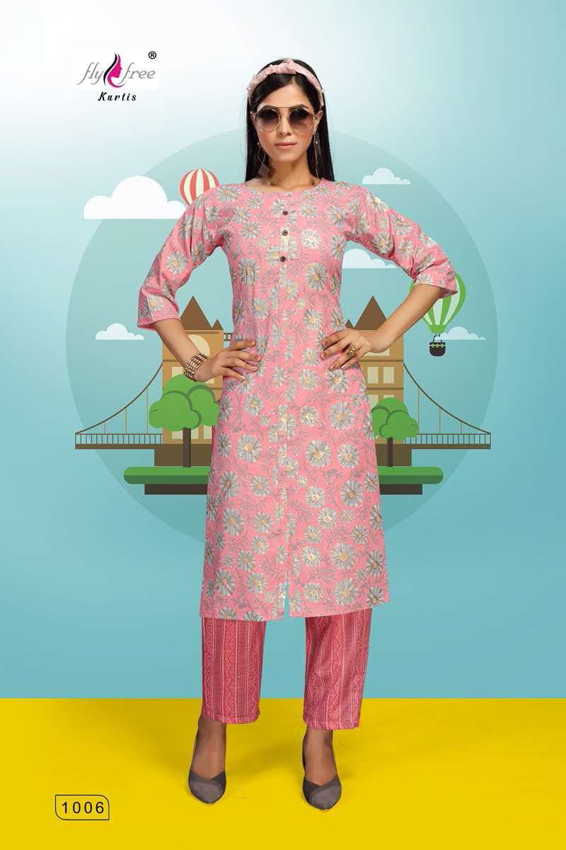 ROLLER BY FLY FREE 1001 TO 1008 SERIES DESIGNER STYLISH FANCY COLORFUL BEAUTIFUL PARTY WEAR & ETHNIC WEAR COLLECTION FANCY KURTIS AT WHOLESALE PRICE