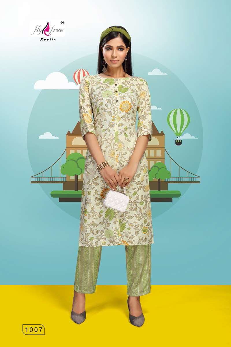 ROLLER BY FLY FREE 1001 TO 1008 SERIES DESIGNER STYLISH FANCY COLORFUL BEAUTIFUL PARTY WEAR & ETHNIC WEAR COLLECTION FANCY KURTIS AT WHOLESALE PRICE