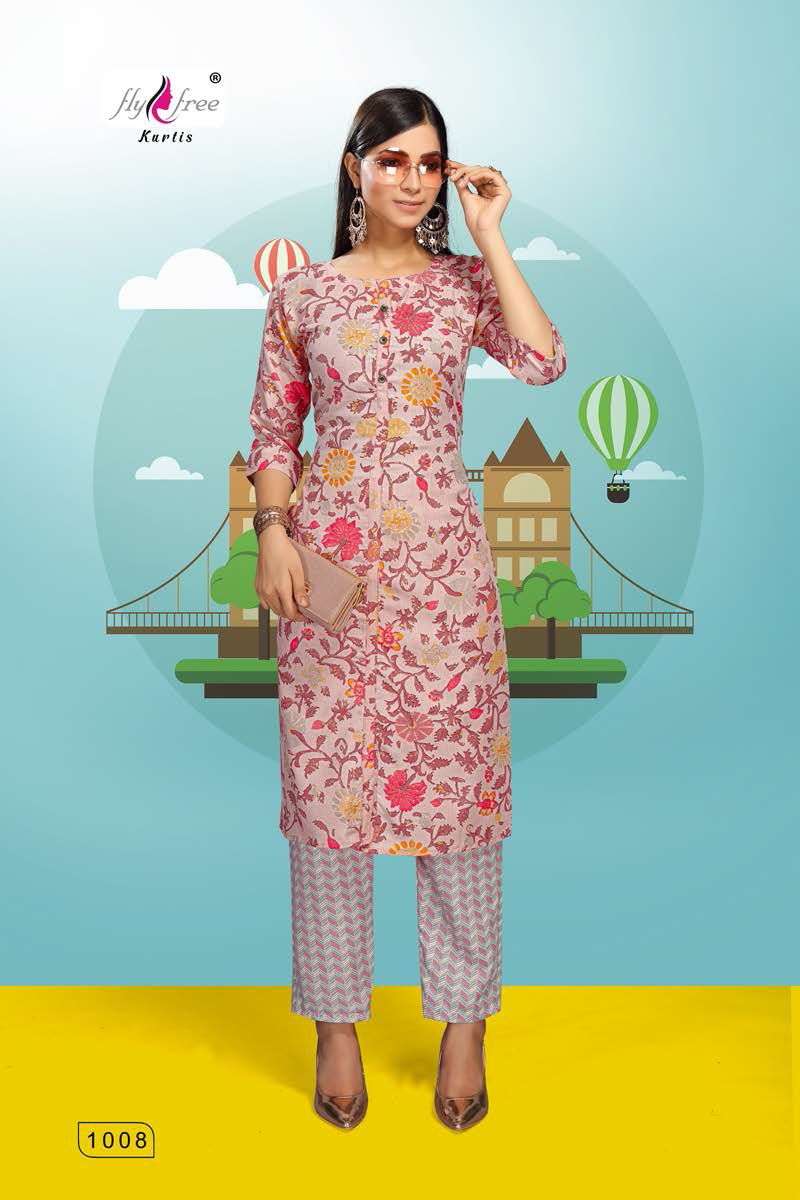 ROLLER BY FLY FREE 1001 TO 1008 SERIES DESIGNER STYLISH FANCY COLORFUL BEAUTIFUL PARTY WEAR & ETHNIC WEAR COLLECTION FANCY KURTIS AT WHOLESALE PRICE