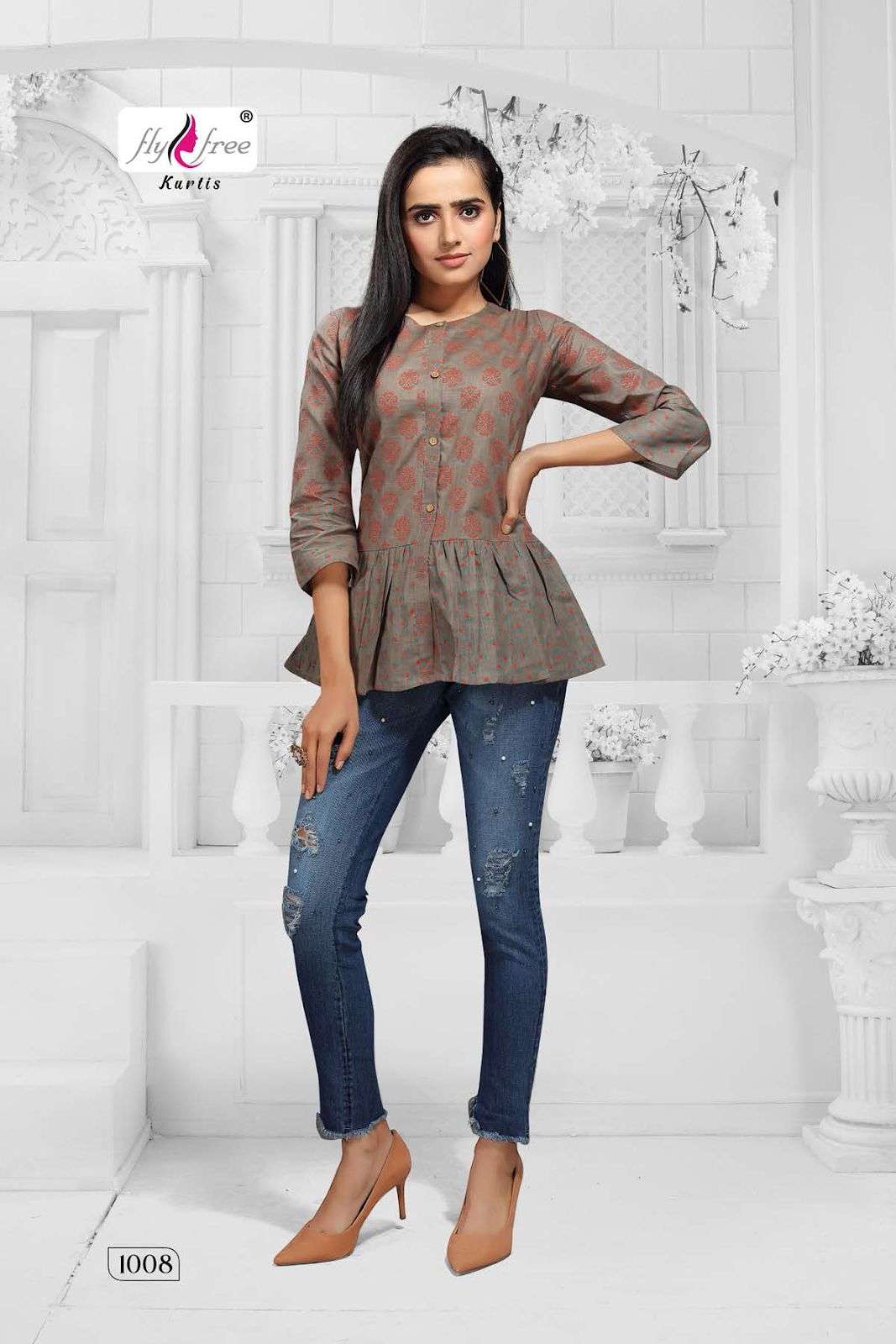 RANG VOL-3 BY FLY FREE 1001 TO 1008 SERIES DESIGNER STYLISH FANCY COLORFUL BEAUTIFUL PARTY WEAR & ETHNIC WEAR COLLECTION COTTON SLUB TOPS AT WHOLESALE PRICE