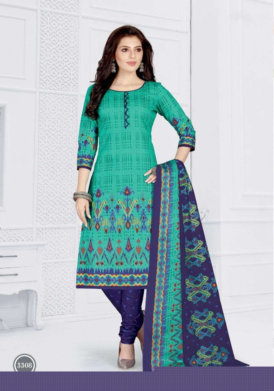 TARA VOL-33 BY COTTON PLUSE 3301 TO 3312 SERIES BEAUTIFUL STYLISH SUITS FANCY COLORFUL CASUAL WEAR & ETHNIC WEAR & READY TO WEAR HEAVY COTTON PRINTED DRESSES AT WHOLESALE PRICE