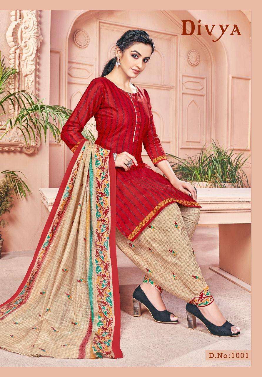 DIVYA VOL-1 BY KC 1001 TO 1012 SERIES BEAUTIFUL STYLISH SUITS FANCY COLORFUL CASUAL WEAR & ETHNIC WEAR & READY TO WEAR HEAVY COTTON PRINTED DRESSES AT WHOLESALE PRICE
