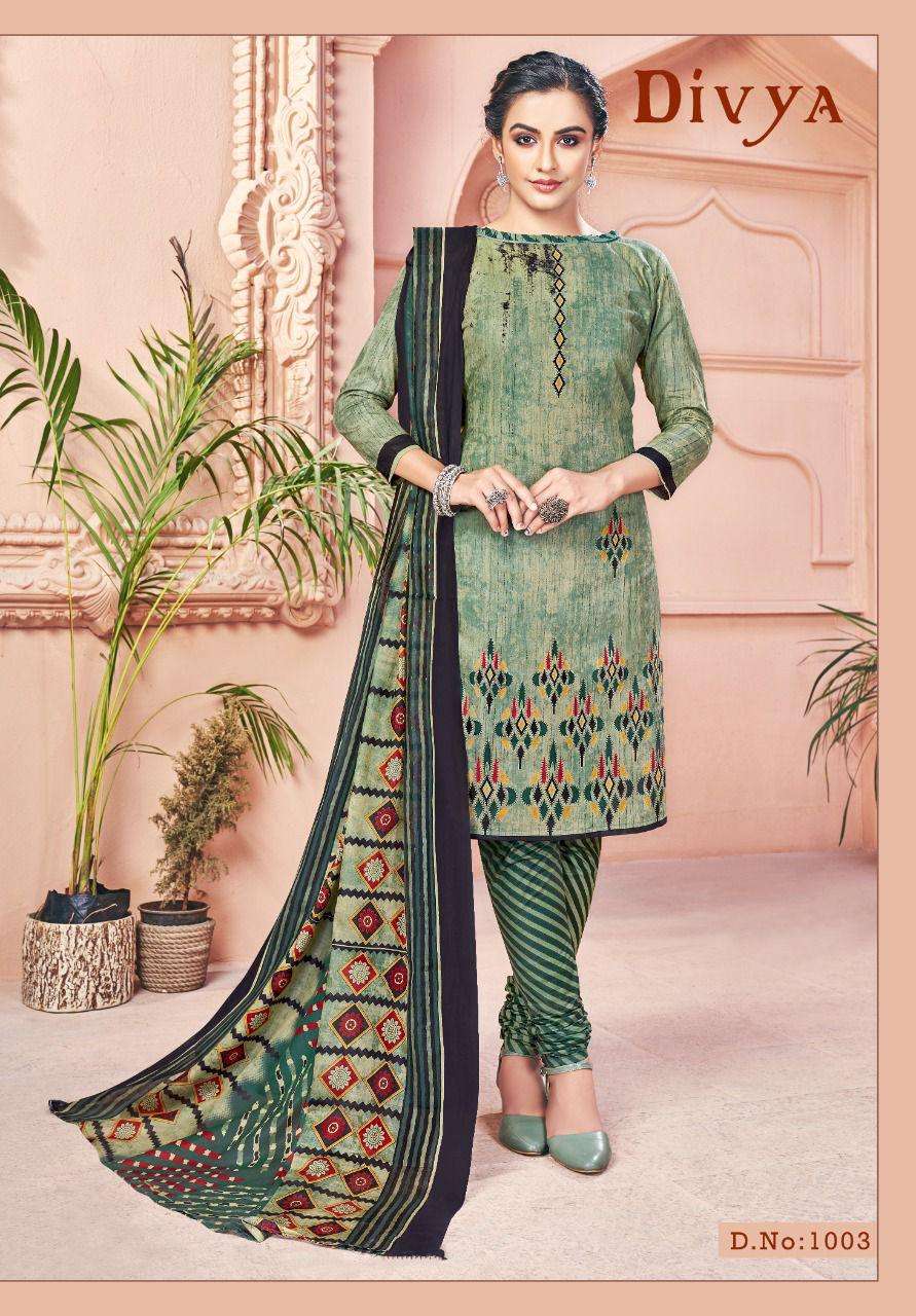 DIVYA VOL-1 BY KC 1001 TO 1012 SERIES BEAUTIFUL STYLISH SUITS FANCY COLORFUL CASUAL WEAR & ETHNIC WEAR & READY TO WEAR HEAVY COTTON PRINTED DRESSES AT WHOLESALE PRICE