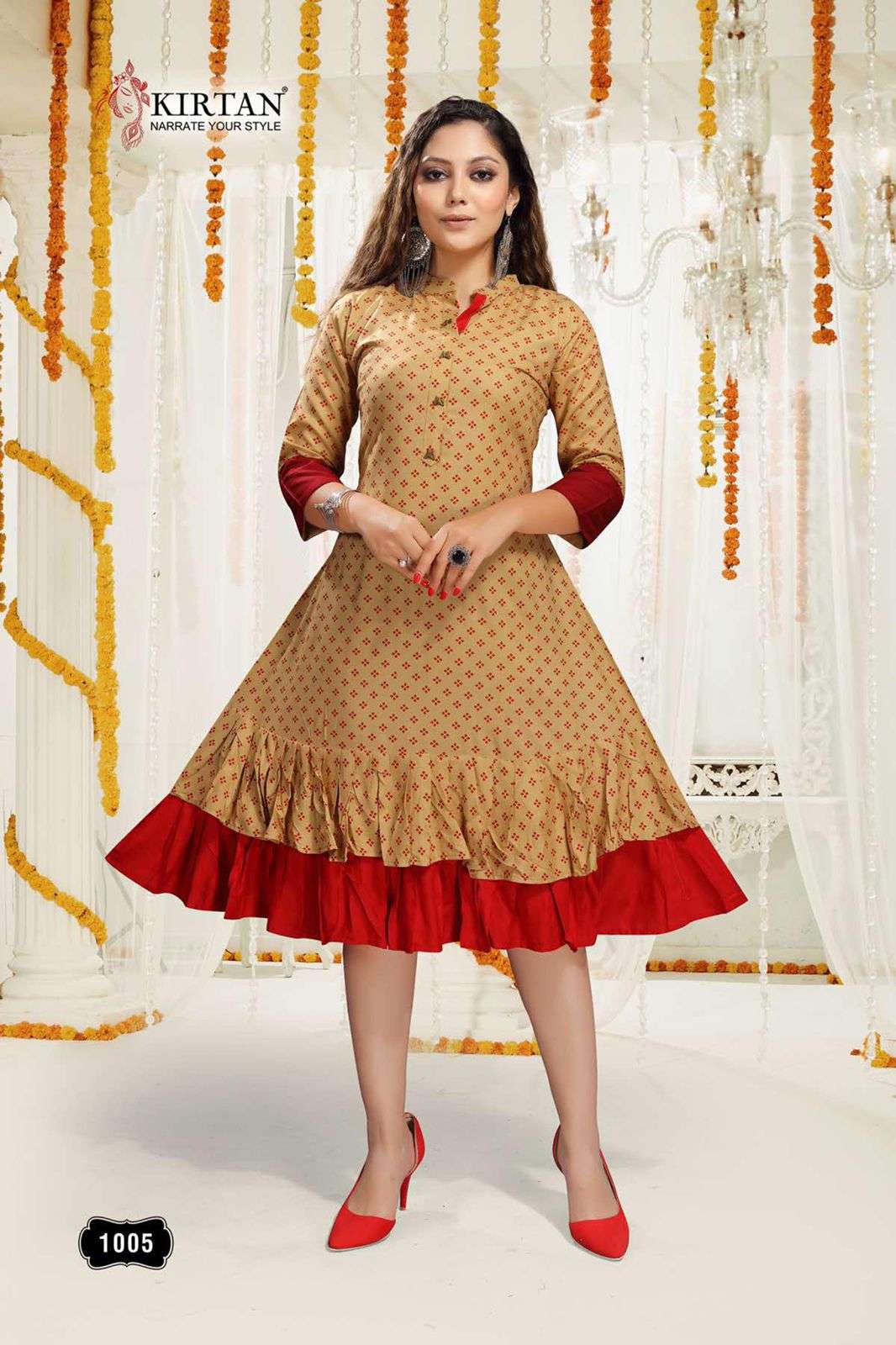 AAROHI BY KIRTAN 1001 TO 1008 SERIES DESIGNER STYLISH FANCY COLORFUL BEAUTIFUL PARTY WEAR & ETHNIC WEAR COLLECTION RAYON PRINT KURTIS AT WHOLESALE PRICE