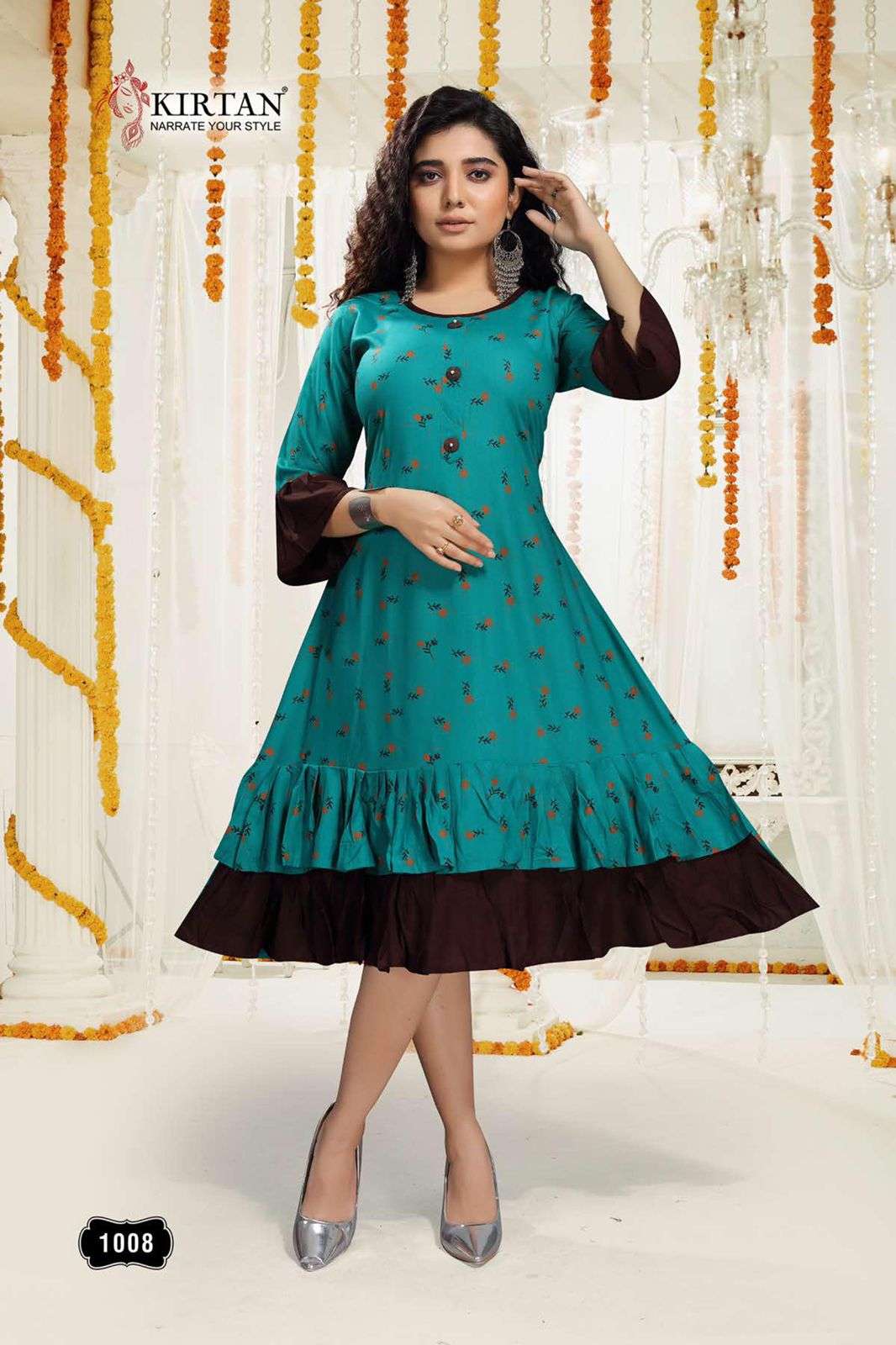 AAROHI BY KIRTAN 1001 TO 1008 SERIES DESIGNER STYLISH FANCY COLORFUL BEAUTIFUL PARTY WEAR & ETHNIC WEAR COLLECTION RAYON PRINT KURTIS AT WHOLESALE PRICE