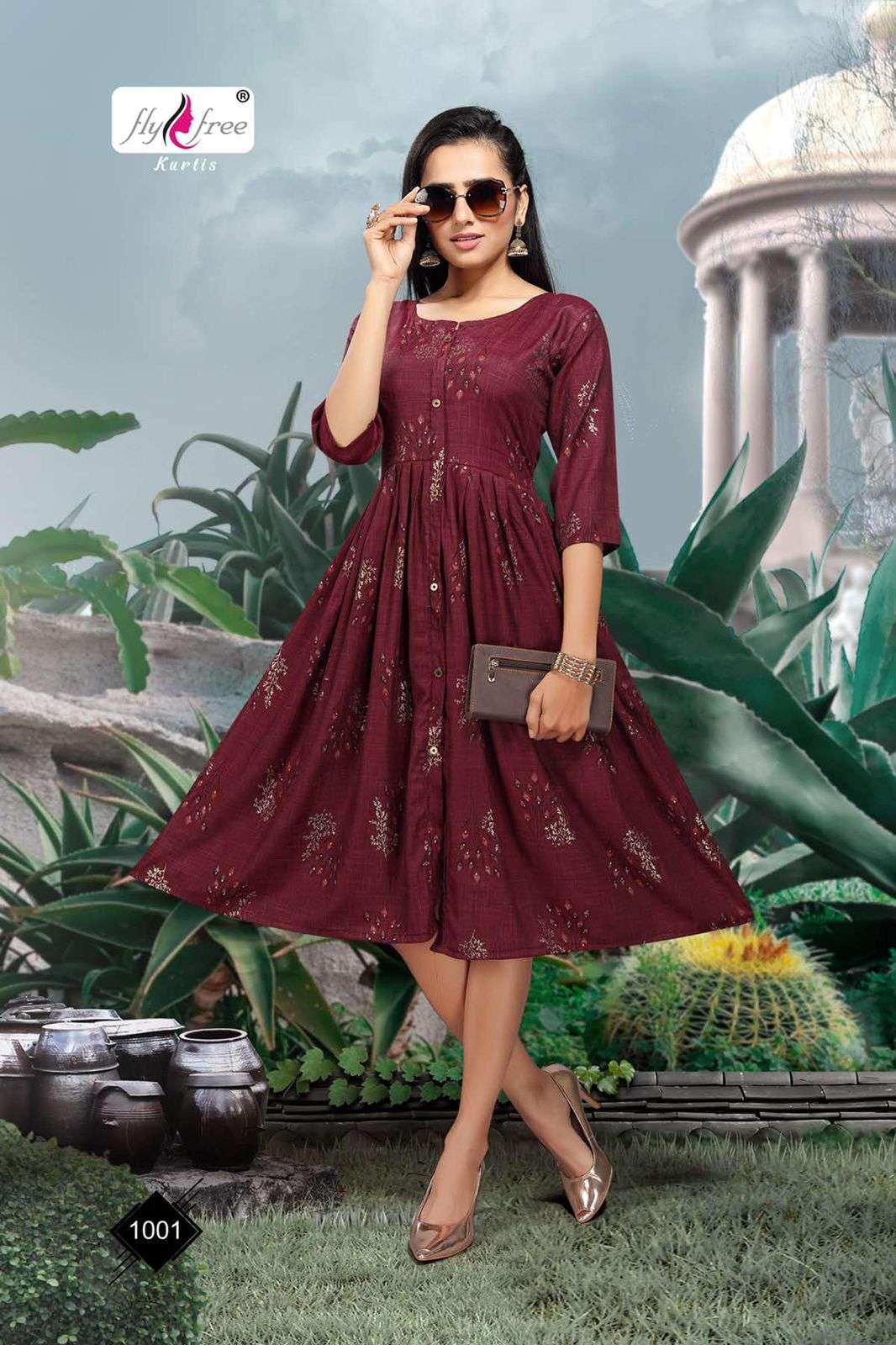 SNEHA BY FLY FREE 1001 TO 1007 SERIES DESIGNER STYLISH FANCY COLORFUL BEAUTIFUL PARTY WEAR & ETHNIC WEAR COLLECTION RAYON FOIL PRINT KURTIS AT WHOLESALE PRICE