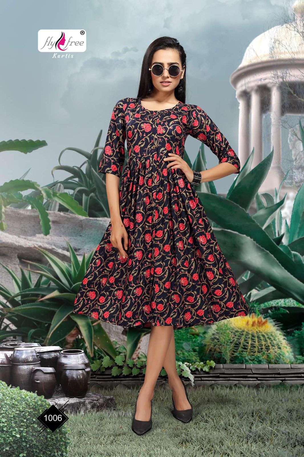 SNEHA BY FLY FREE 1001 TO 1007 SERIES DESIGNER STYLISH FANCY COLORFUL BEAUTIFUL PARTY WEAR & ETHNIC WEAR COLLECTION RAYON FOIL PRINT KURTIS AT WHOLESALE PRICE