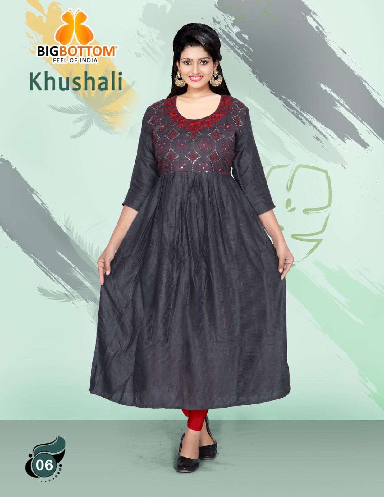 KHUSHALI BY BIG BOTTOM 01 TO 06 SERIES DESIGNER STYLISH FANCY COLORFUL BEAUTIFUL PARTY WEAR & ETHNIC WEAR COLLECTION RAYON WITH WORK KURTIS AT WHOLESALE PRICE