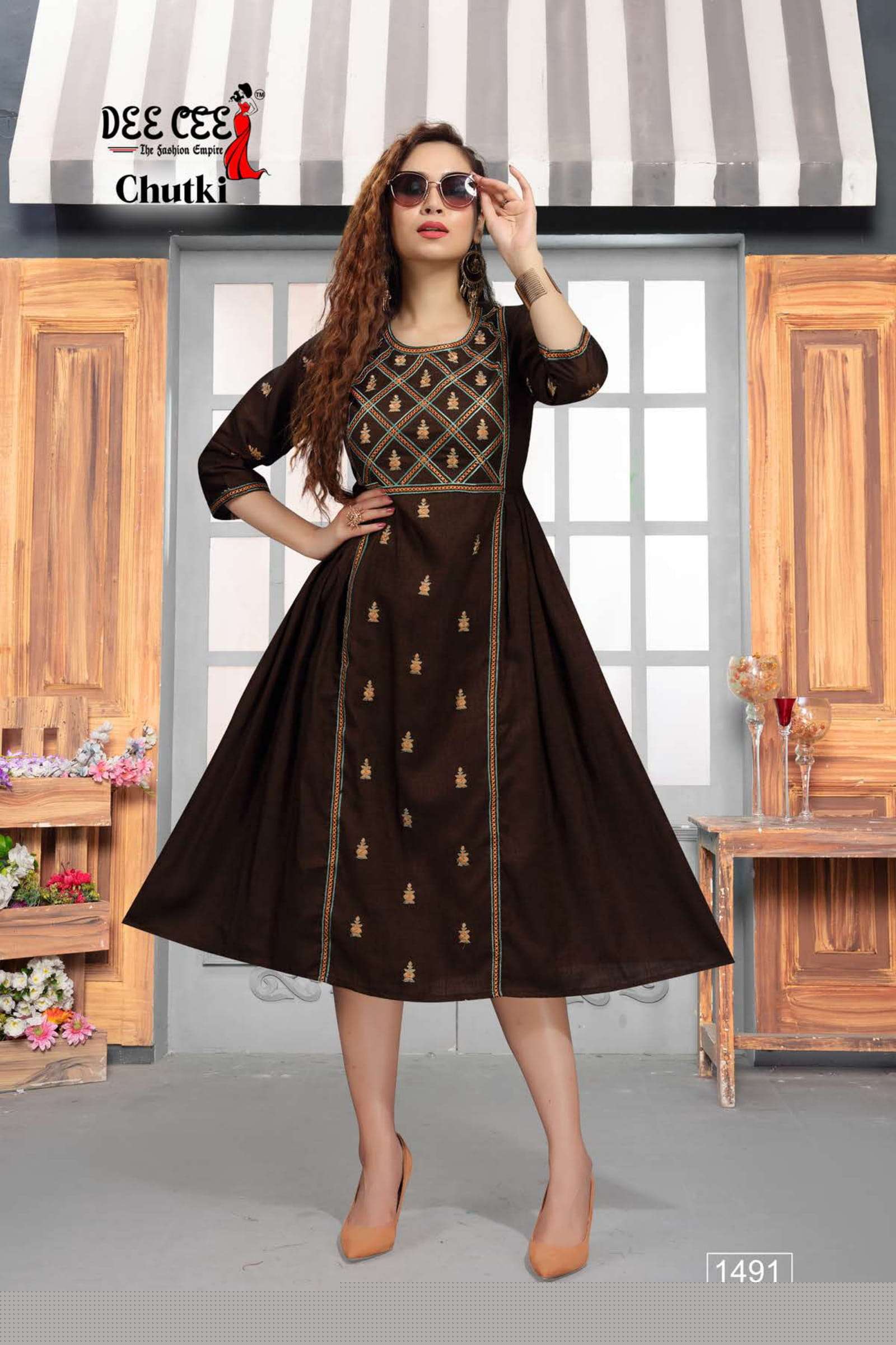CHUTKI BY DEE CEE 1490 TO 1497 SERIES DESIGNER STYLISH FANCY COLORFUL BEAUTIFUL PARTY WEAR & ETHNIC WEAR COLLECTION FANCY KURTIS AT WHOLESALE PRICE