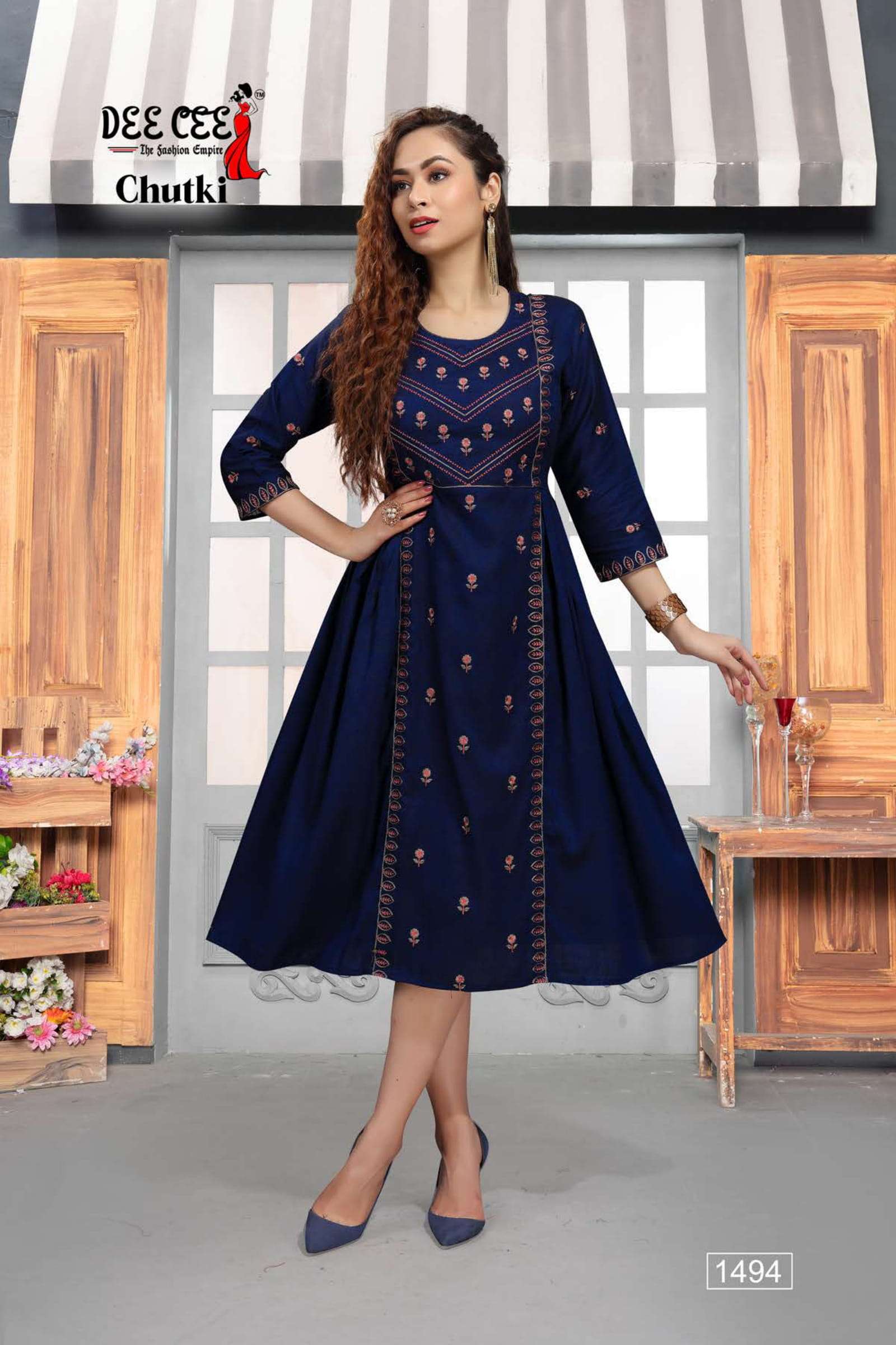 CHUTKI BY DEE CEE 1490 TO 1497 SERIES DESIGNER STYLISH FANCY COLORFUL BEAUTIFUL PARTY WEAR & ETHNIC WEAR COLLECTION FANCY KURTIS AT WHOLESALE PRICE