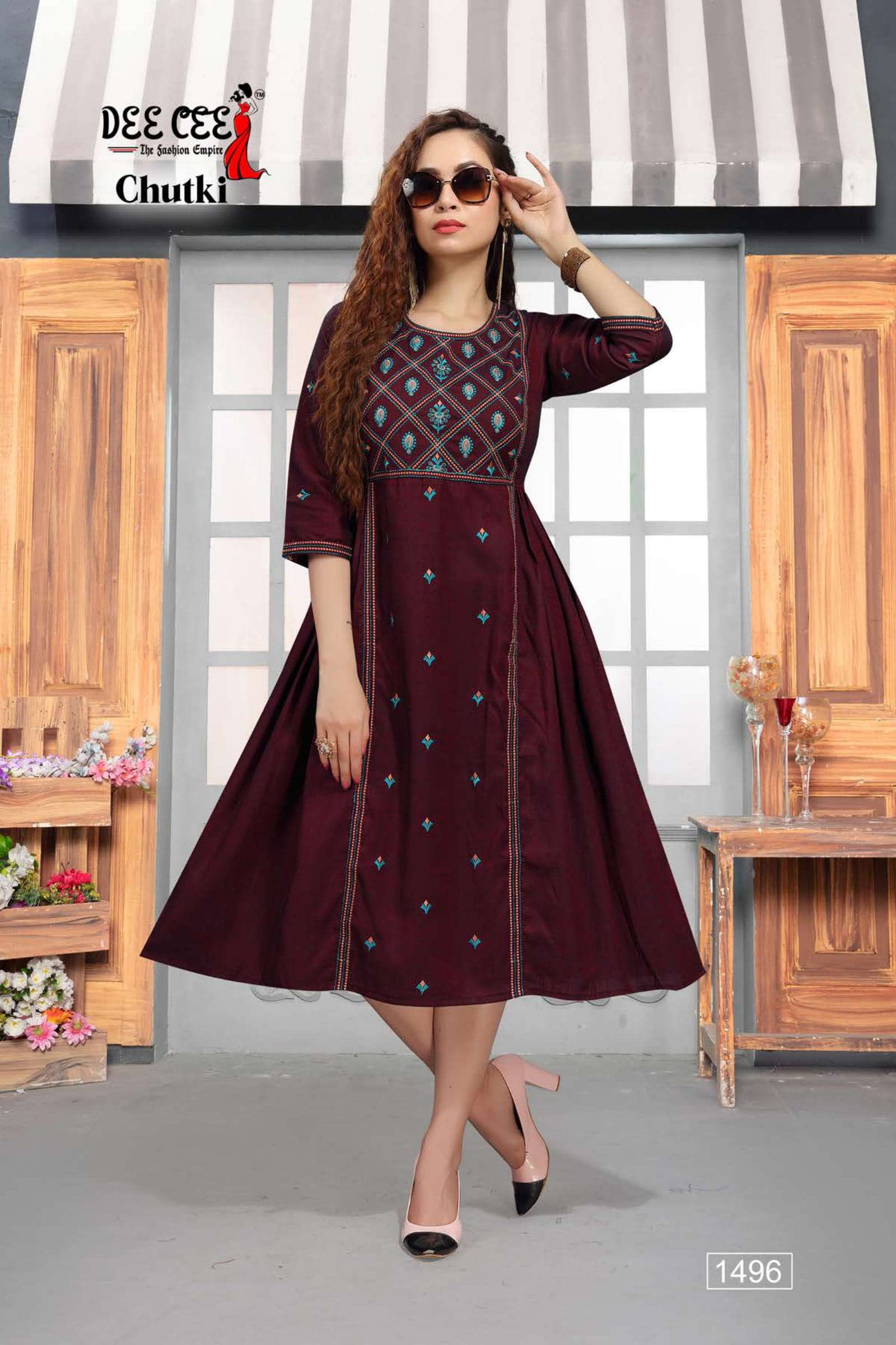 CHUTKI BY DEE CEE 1490 TO 1497 SERIES DESIGNER STYLISH FANCY COLORFUL BEAUTIFUL PARTY WEAR & ETHNIC WEAR COLLECTION FANCY KURTIS AT WHOLESALE PRICE