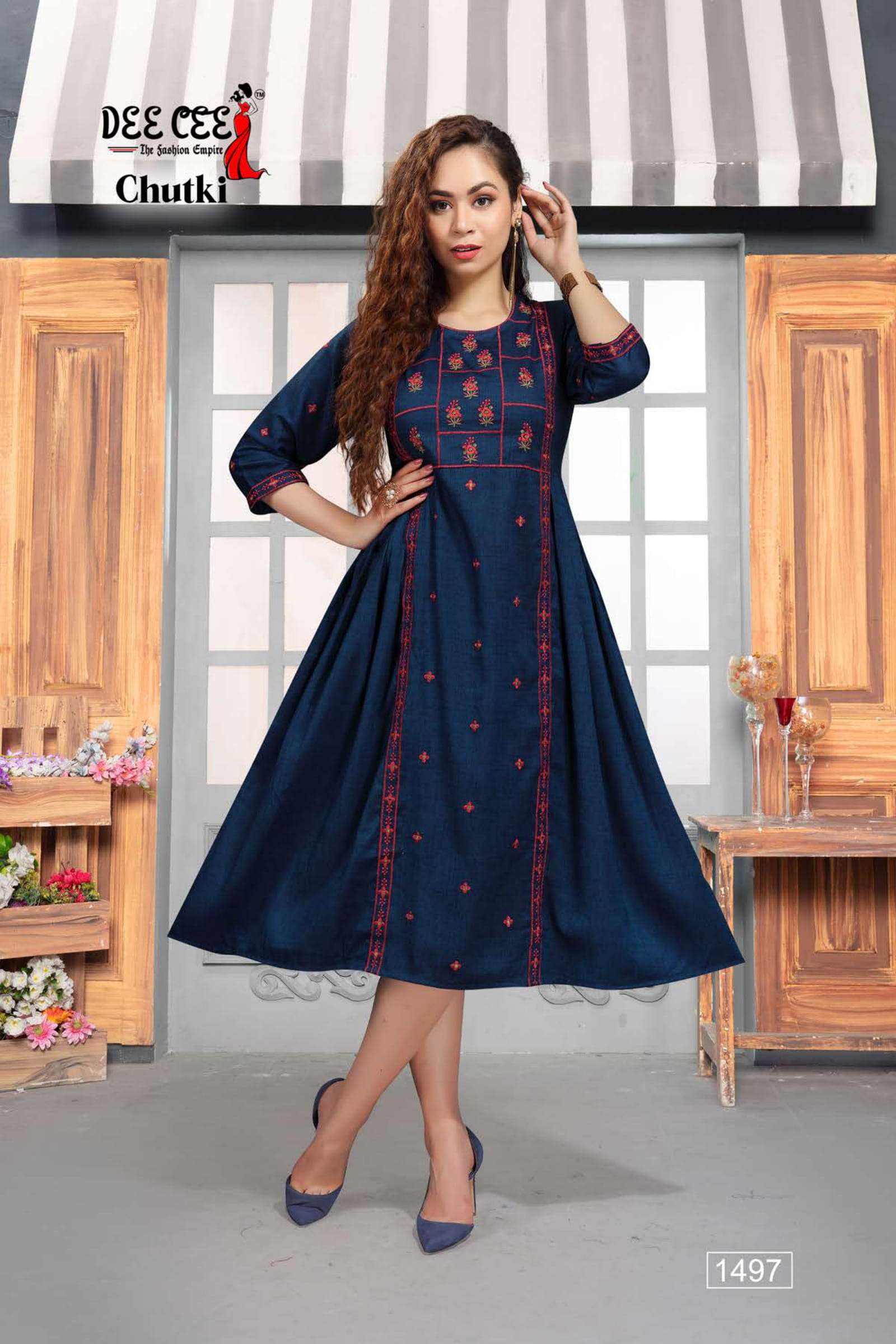 CHUTKI BY DEE CEE 1490 TO 1497 SERIES DESIGNER STYLISH FANCY COLORFUL BEAUTIFUL PARTY WEAR & ETHNIC WEAR COLLECTION FANCY KURTIS AT WHOLESALE PRICE