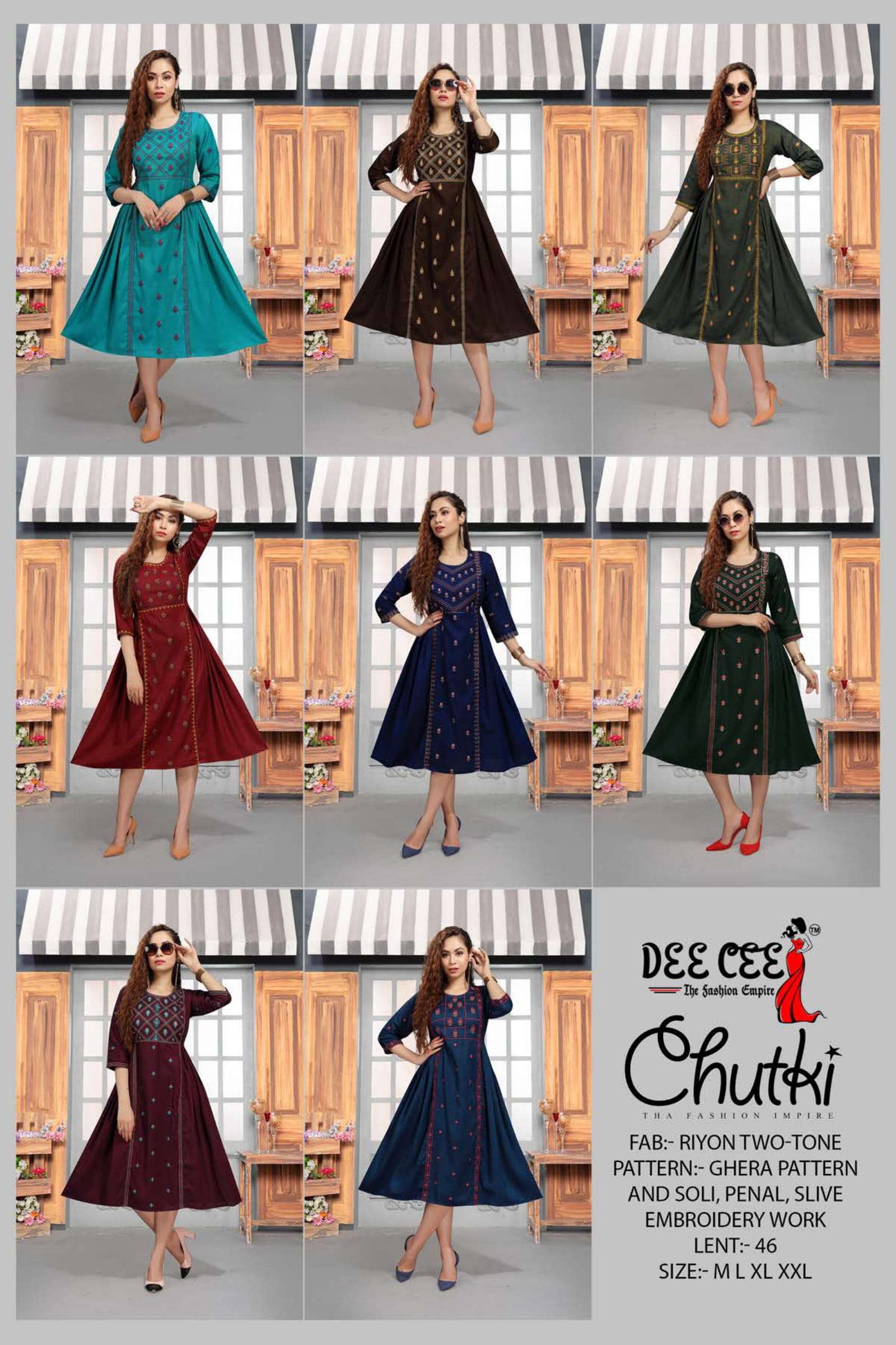CHUTKI BY DEE CEE 1490 TO 1497 SERIES DESIGNER STYLISH FANCY COLORFUL BEAUTIFUL PARTY WEAR & ETHNIC WEAR COLLECTION FANCY KURTIS AT WHOLESALE PRICE