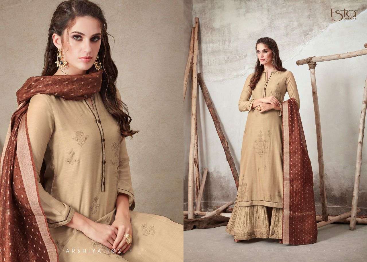 ARSHIYA BY ESTA 101 TO 112 SERIES BEAUTIFUL SUITS COLORFUL STYLISH FANCY CASUAL WEAR & ETHNIC WEAR PURE COTTON SILK PRINT DRESSES AT WHOLESALE PRICE