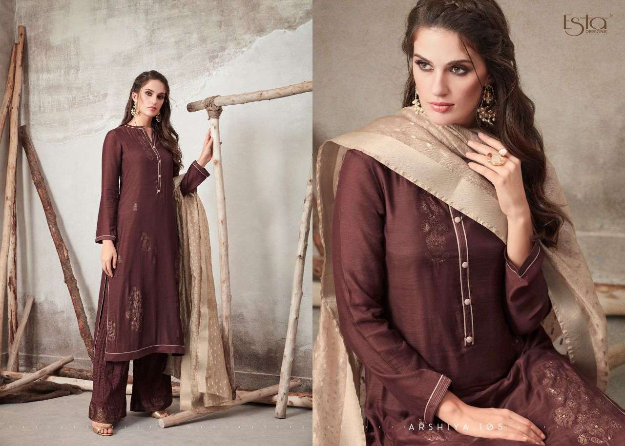 ARSHIYA BY ESTA 101 TO 112 SERIES BEAUTIFUL SUITS COLORFUL STYLISH FANCY CASUAL WEAR & ETHNIC WEAR PURE COTTON SILK PRINT DRESSES AT WHOLESALE PRICE