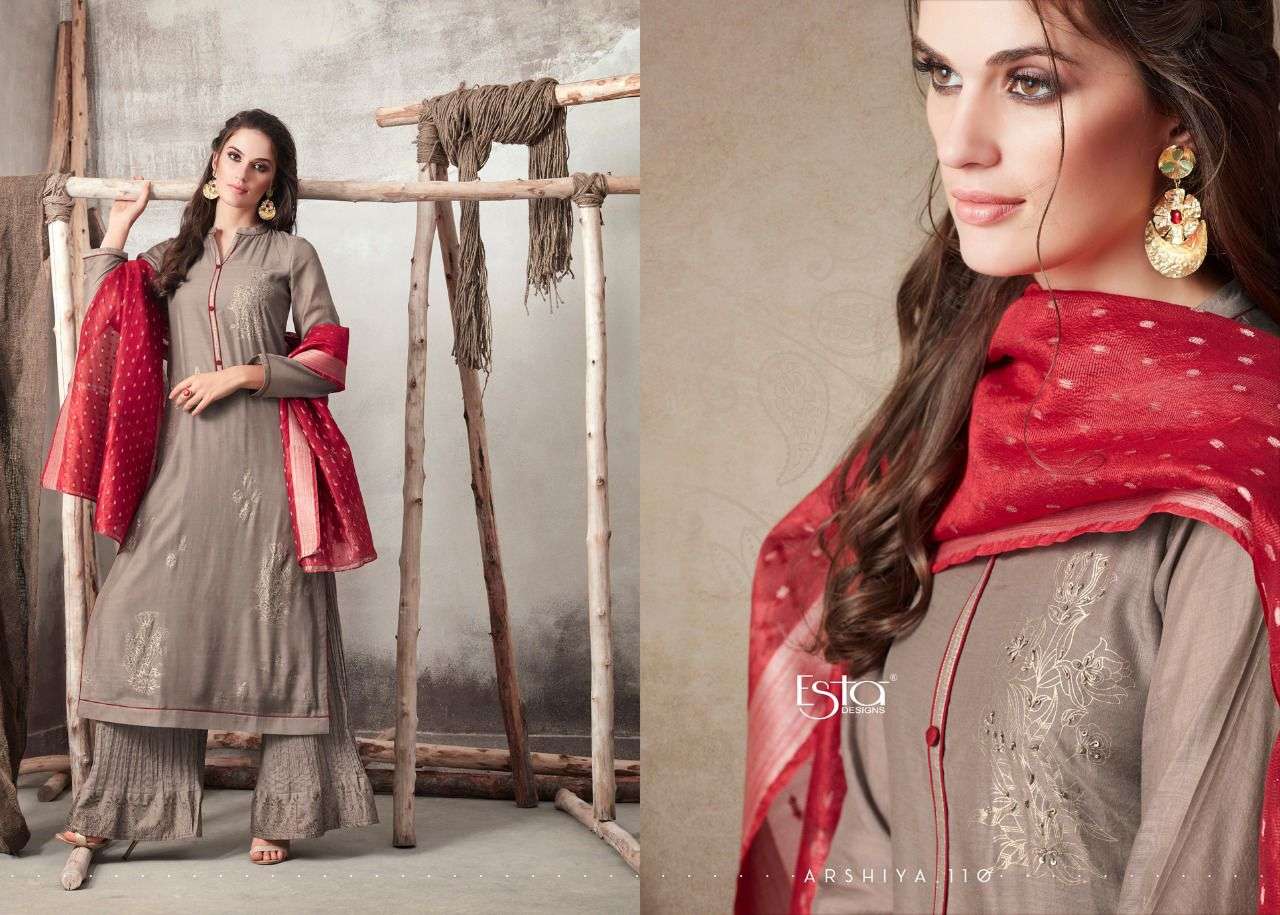 ARSHIYA BY ESTA 101 TO 112 SERIES BEAUTIFUL SUITS COLORFUL STYLISH FANCY CASUAL WEAR & ETHNIC WEAR PURE COTTON SILK PRINT DRESSES AT WHOLESALE PRICE