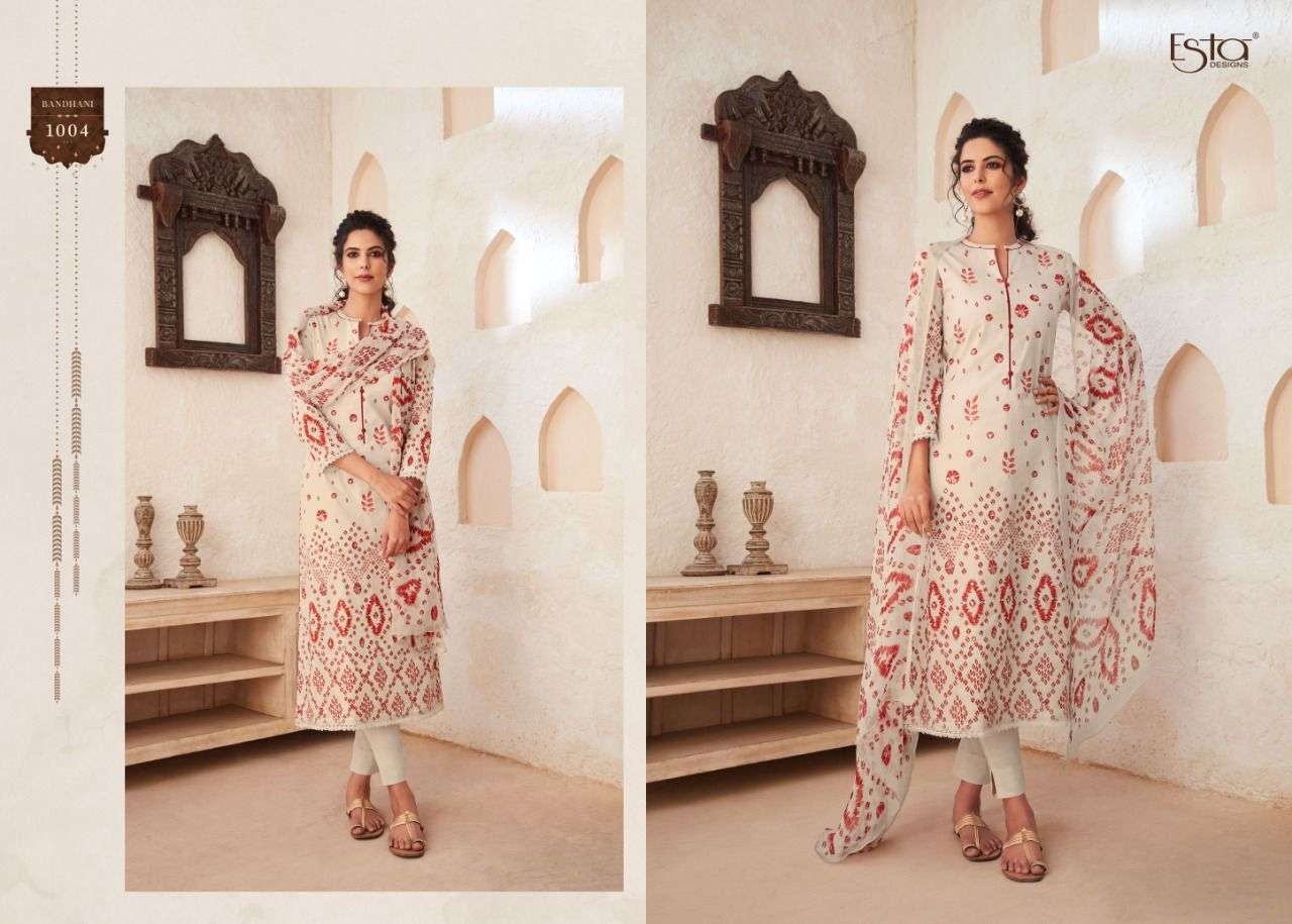 BANDHANI BY ESTA DESIGNS 1001 TO 1010 SERIES BEAUTIFUL SUITS COLORFUL STYLISH FANCY CASUAL WEAR & ETHNIC WEAR HEAVY CHIFFON DIGITAL PRINT DRESSES AT WHOLESALE PRICE