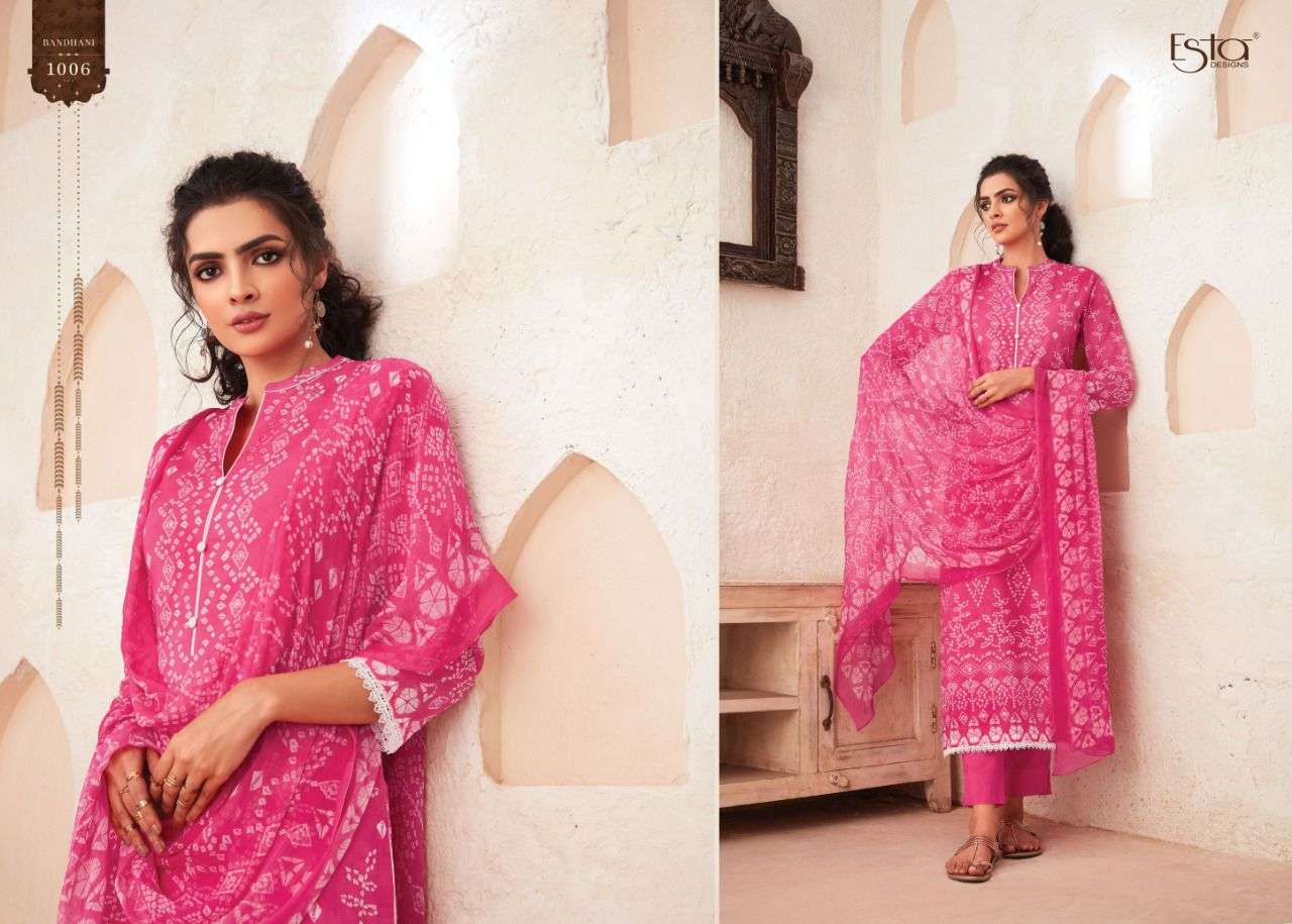 BANDHANI BY ESTA DESIGNS 1001 TO 1010 SERIES BEAUTIFUL SUITS COLORFUL STYLISH FANCY CASUAL WEAR & ETHNIC WEAR HEAVY CHIFFON DIGITAL PRINT DRESSES AT WHOLESALE PRICE