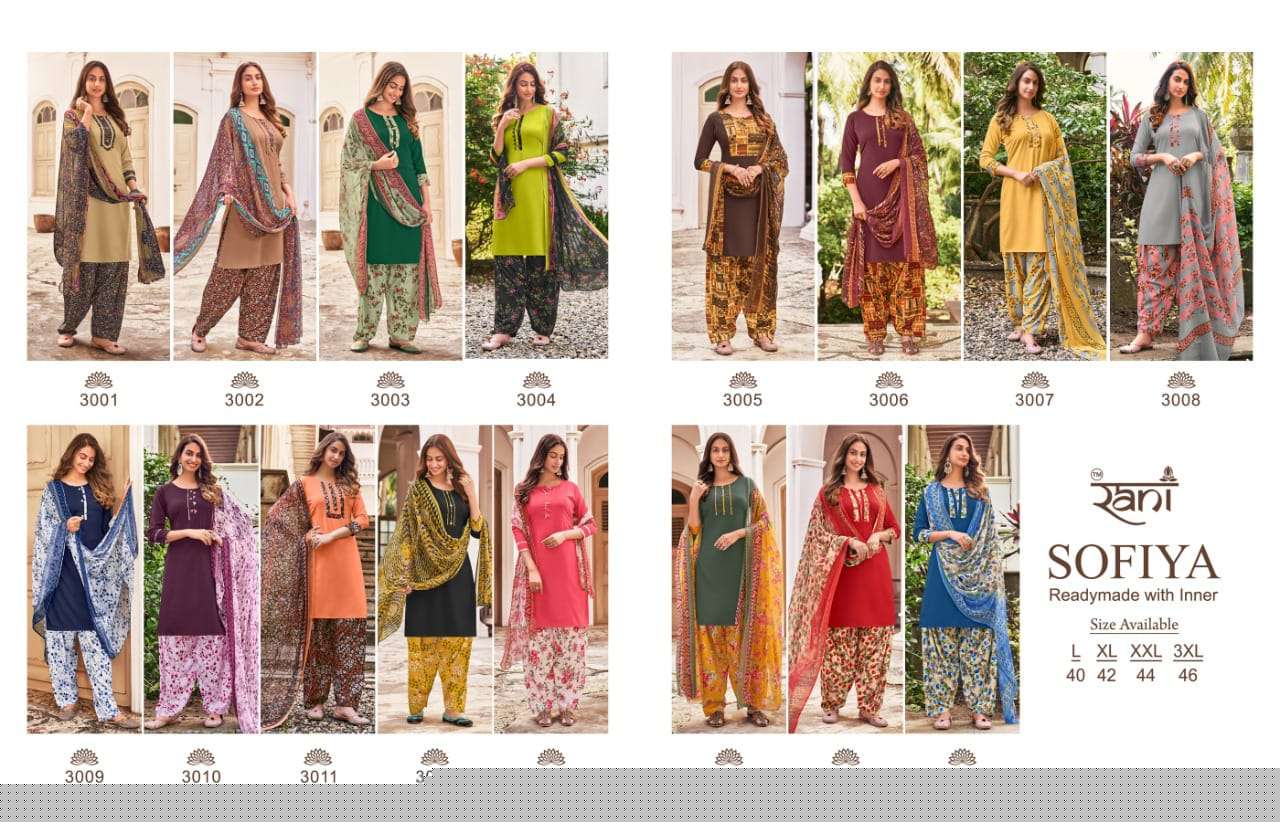 SOFIYA BY RANI FASHION 3001 TO 3016 SERIES BEAUTIFUL SUITS COLORFUL STYLISH FANCY CASUAL WEAR & ETHNIC WEAR AMERICAN CREPE PRINT DRESSES AT WHOLESALE PRICE