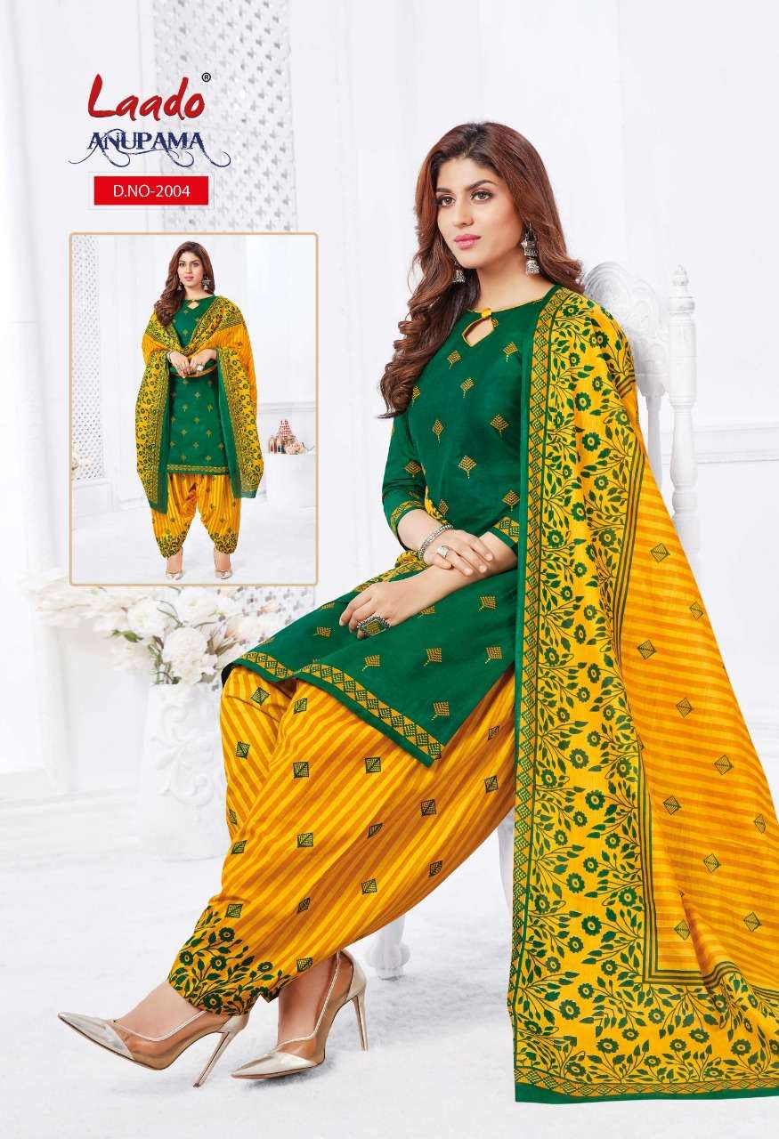 ANUPAMA VOL-2 BY LAADO 2001 TO 2010 SERIES BEAUTIFUL STYLISH SUITS FANCY COLORFUL CASUAL WEAR & ETHNIC WEAR & READY TO WEAR PURE COTTON PRINTED DRESSES AT WHOLESALE PRICE