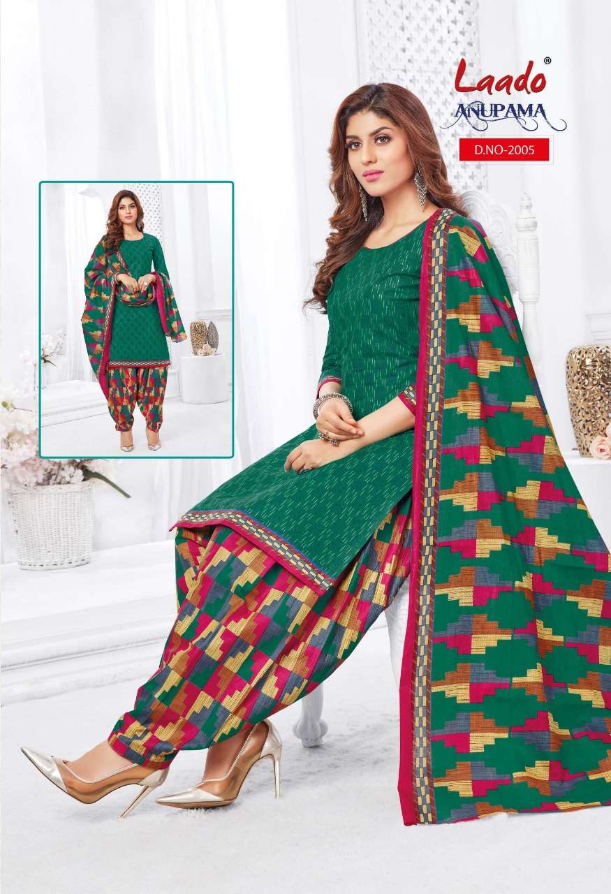 ANUPAMA VOL-2 BY LAADO 2001 TO 2010 SERIES BEAUTIFUL STYLISH SUITS FANCY COLORFUL CASUAL WEAR & ETHNIC WEAR & READY TO WEAR PURE COTTON PRINTED DRESSES AT WHOLESALE PRICE