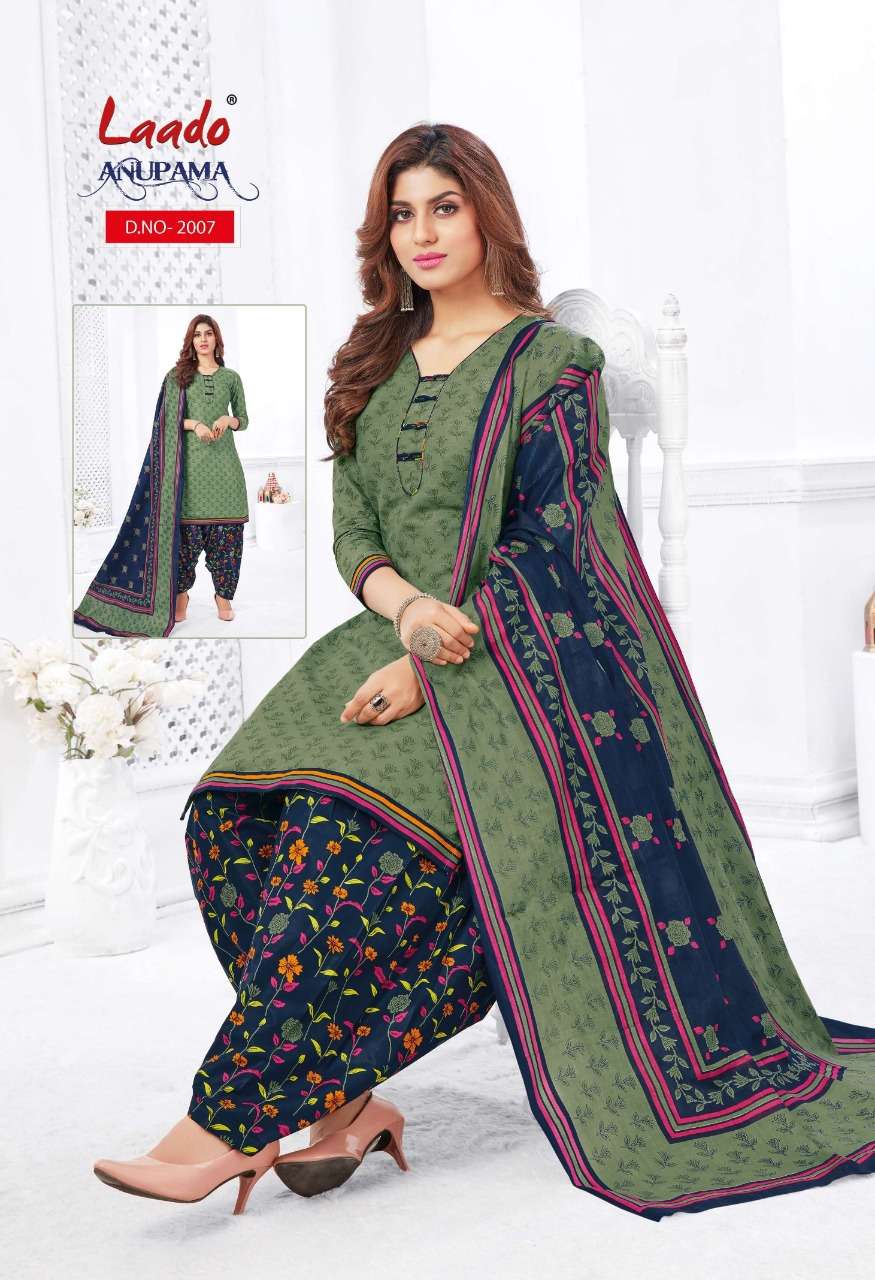 ANUPAMA VOL-2 BY LAADO 2001 TO 2010 SERIES BEAUTIFUL STYLISH SUITS FANCY COLORFUL CASUAL WEAR & ETHNIC WEAR & READY TO WEAR PURE COTTON PRINTED DRESSES AT WHOLESALE PRICE