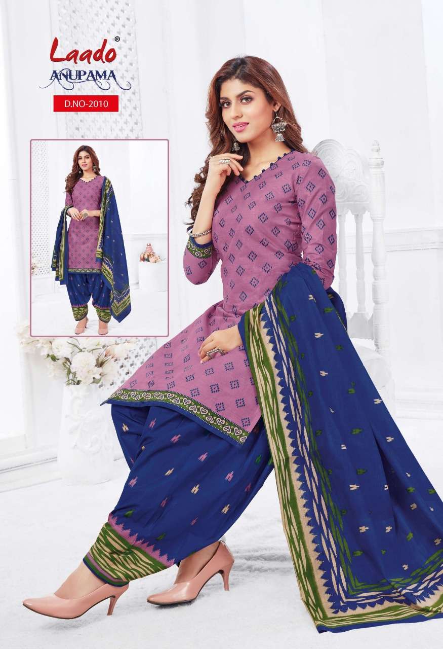 ANUPAMA VOL-2 BY LAADO 2001 TO 2010 SERIES BEAUTIFUL STYLISH SUITS FANCY COLORFUL CASUAL WEAR & ETHNIC WEAR & READY TO WEAR PURE COTTON PRINTED DRESSES AT WHOLESALE PRICE