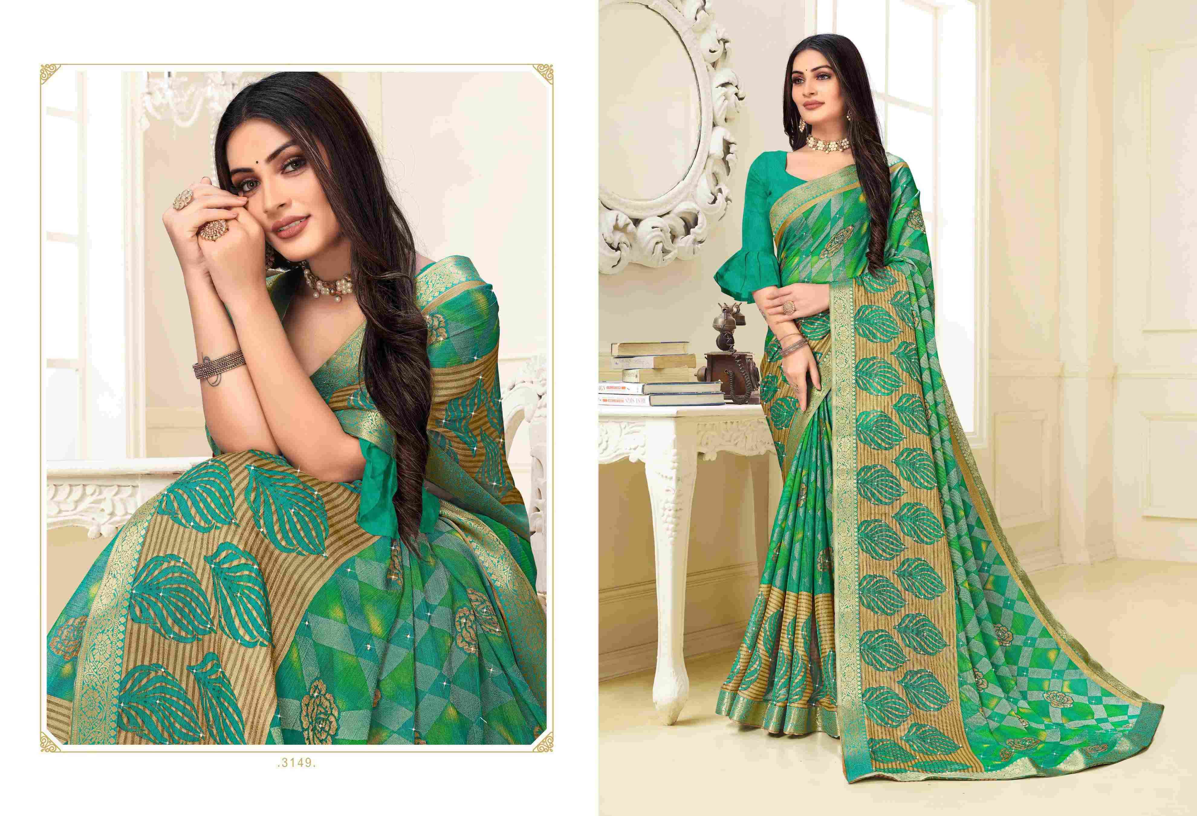 NEELKANTH VOL-4 BY BARGAD INDIAN TRADITIONAL WEAR COLLECTION BEAUTIFUL STYLISH FANCY COLORFUL PARTY WEAR & OCCASIONAL WEAR BRASSO SAREES AT WHOLESALE PRICE