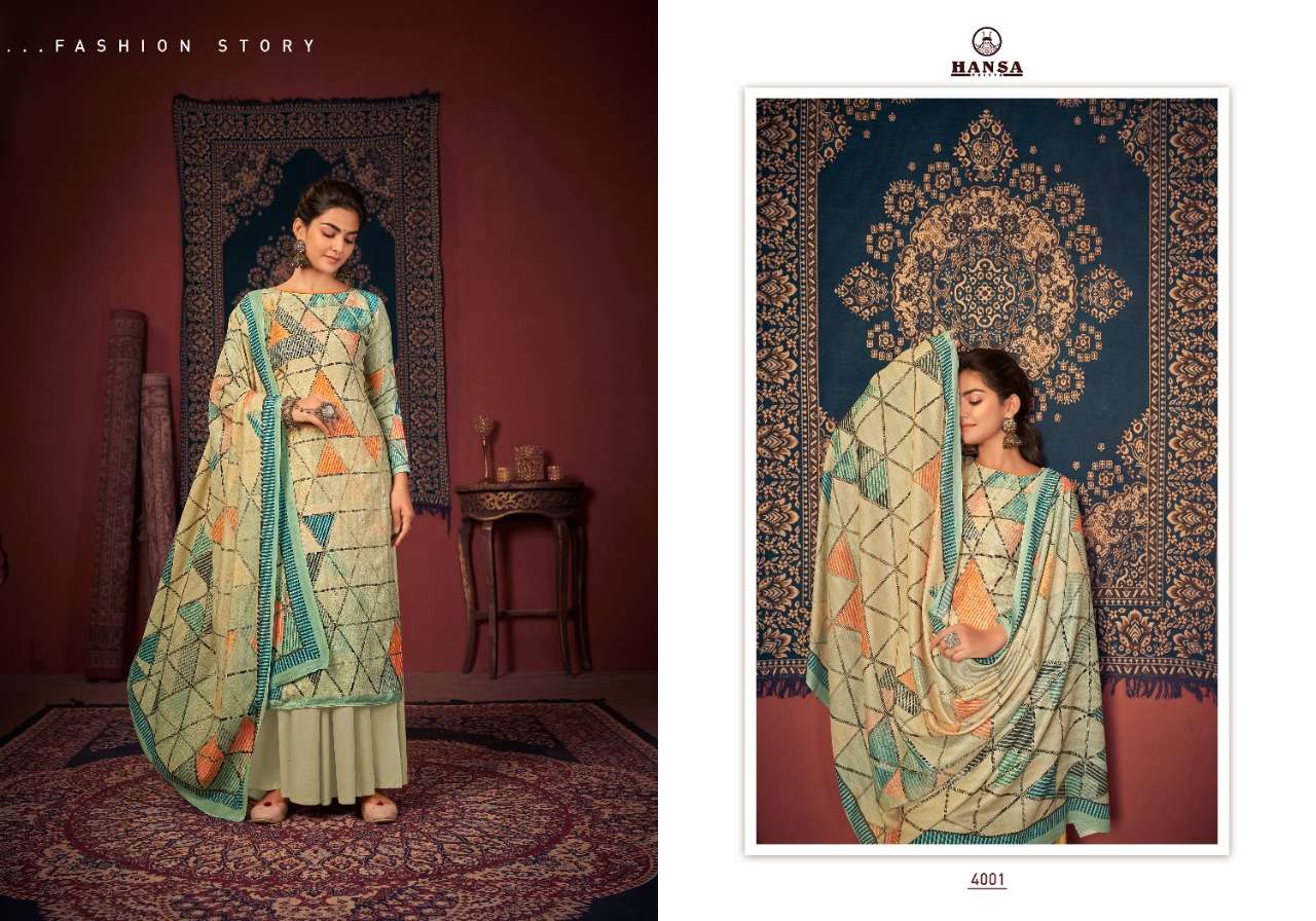Hidaya Parneeta By Hansa Print 4001 To 4006 Series Beautiful Stylish Suits Fancy Colorful Casual Wear & Ethnic Wear & Ready To Wear Pashmina Digital Printed With Handwork Dresses At Wholesale Price