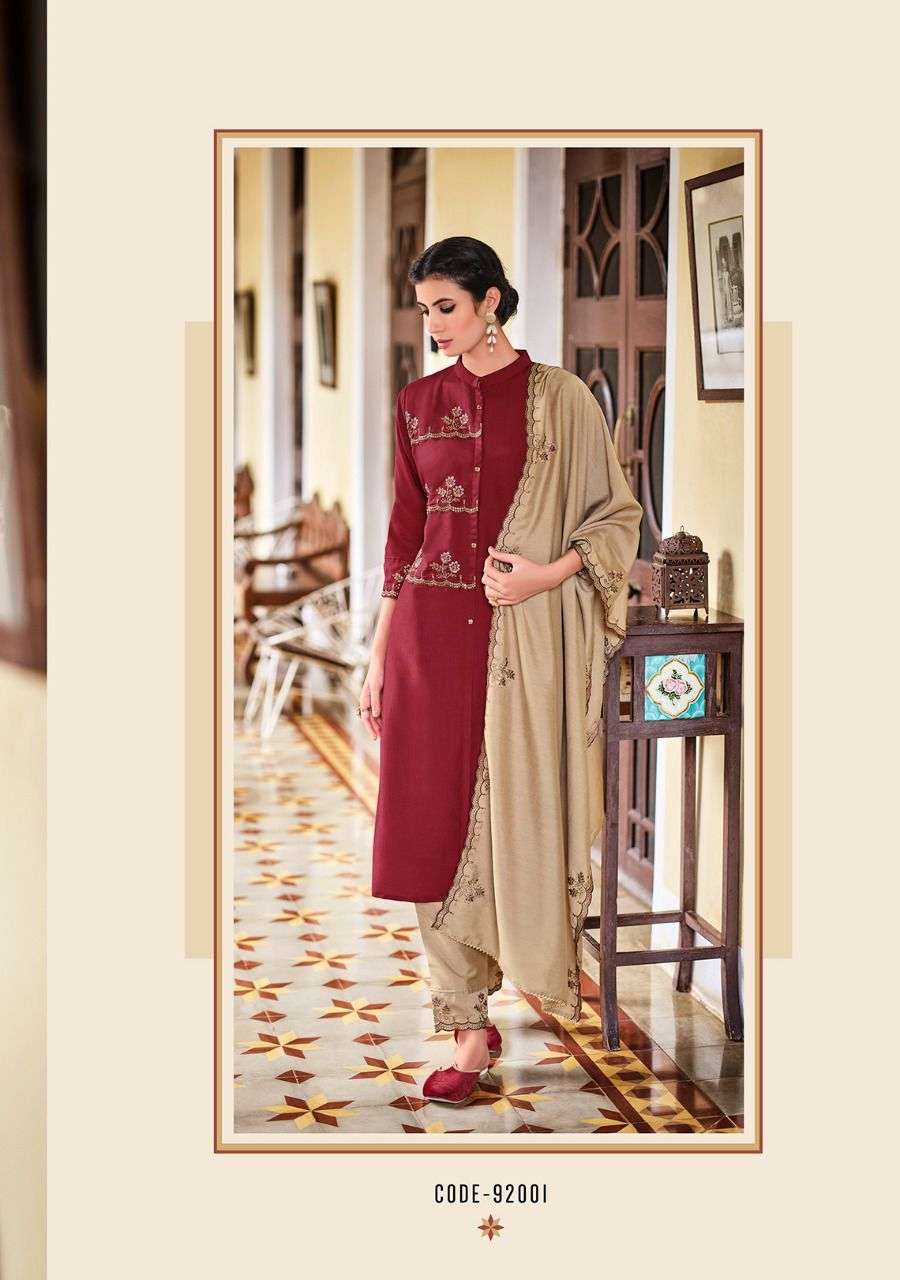 IZABELLA VOL-3 BY KALKI FASHION 91001 TO 92006 SERIES BEAUTIFUL SUITS STYLISH FANCY COLORFUL CASUAL WEAR & ETHNIC WEAR PURE VISCOSE SILK WITH EMBROIDERY DRESSES AT WHOLESALE PRICE