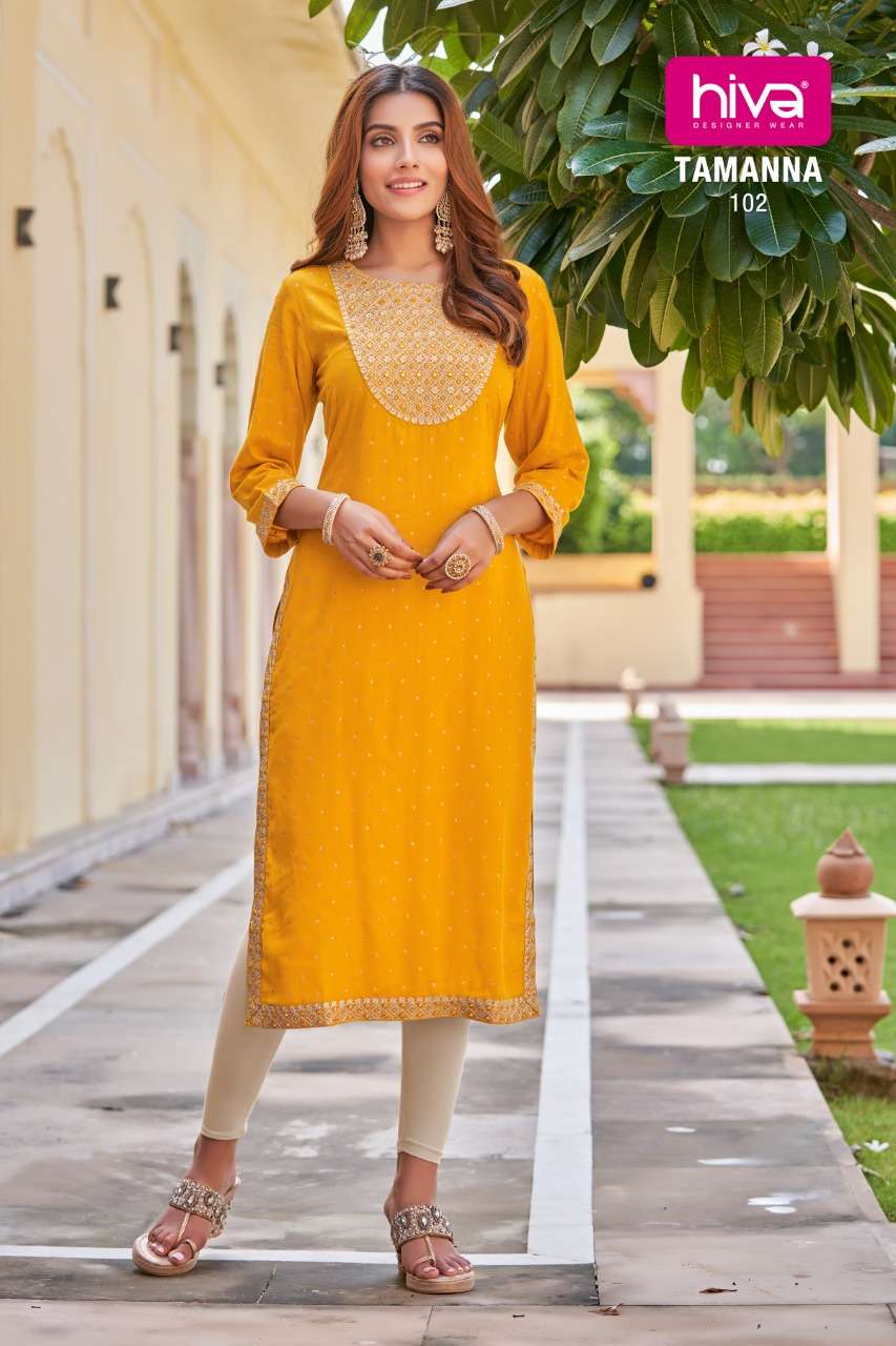 TAMANNA BY HIVA 101 TO 106 SERIES BEAUTIFUL STYLISH FANCY COLORFUL CASUAL WEAR & ETHNIC WEAR RAYON EMBROIDERED TOPS AT WHOLESALE PRICE