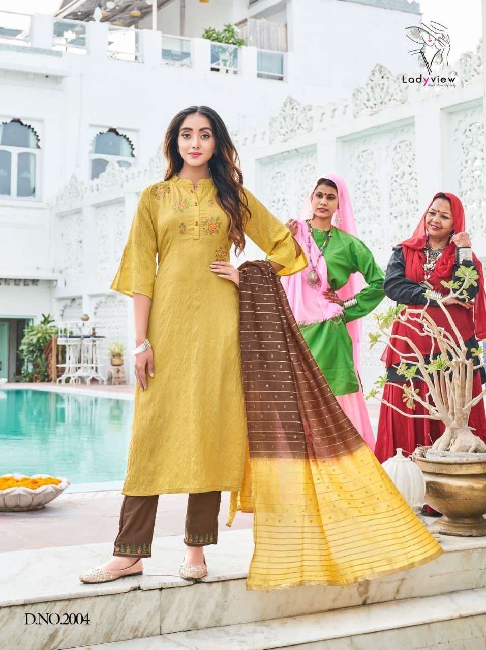 SUNDRA VOL-2 BY LADY VIEW 2001 TO 2004 SERIES BEAUTIFUL SUITS COLORFUL STYLISH FANCY CASUAL WEAR & ETHNIC WEAR NYLON VISCOSE DRESSES AT WHOLESALE PRICE