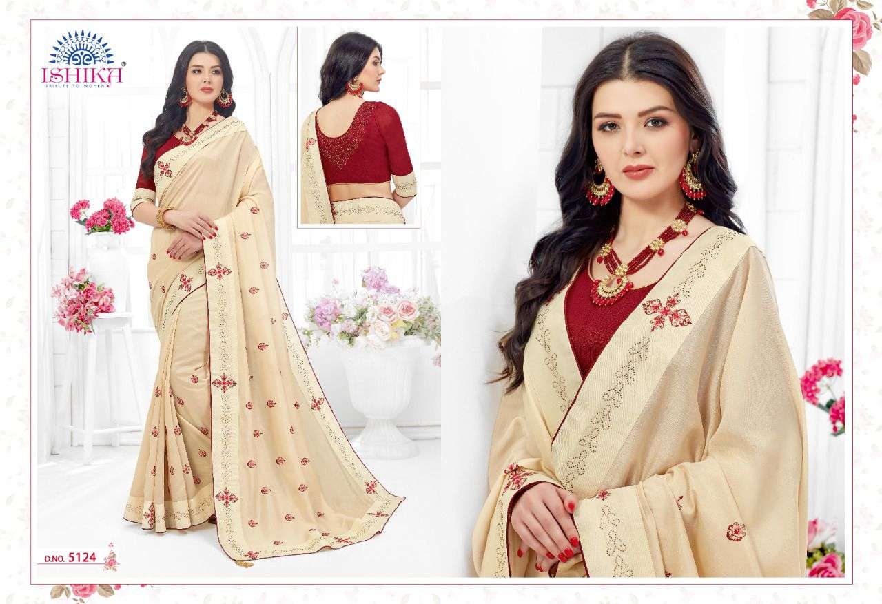 LAVANYA BY ISHIKA FASHION 5121 TO 5128 SERIES INDIAN TRADITIONAL WEAR COLLECTION BEAUTIFUL STYLISH FANCY COLORFUL PARTY WEAR & OCCASIONAL WEAR GEORGETTE PRINT SAREES AT WHOLESALE PRICE