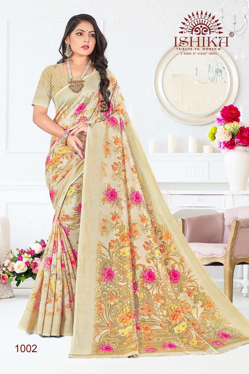 LAMHE SILK BY ISHIKA FASHION 1001 TO 1006 SERIES INDIAN TRADITIONAL WEAR COLLECTION BEAUTIFUL STYLISH FANCY COLORFUL PARTY WEAR & OCCASIONAL WEAR GEORGETTE SILK SAREES AT WHOLESALE PRICE