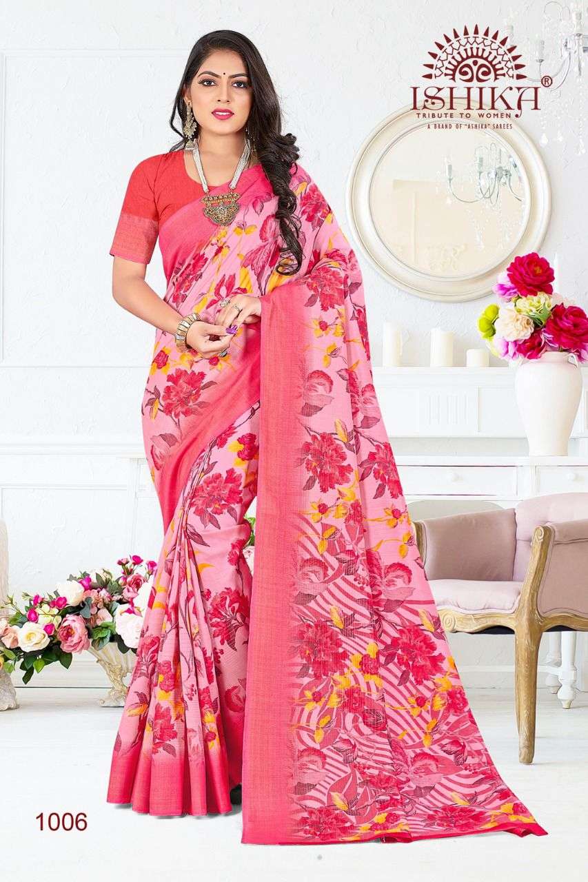 LAMHE SILK BY ISHIKA FASHION 1001 TO 1006 SERIES INDIAN TRADITIONAL WEAR COLLECTION BEAUTIFUL STYLISH FANCY COLORFUL PARTY WEAR & OCCASIONAL WEAR GEORGETTE SILK SAREES AT WHOLESALE PRICE