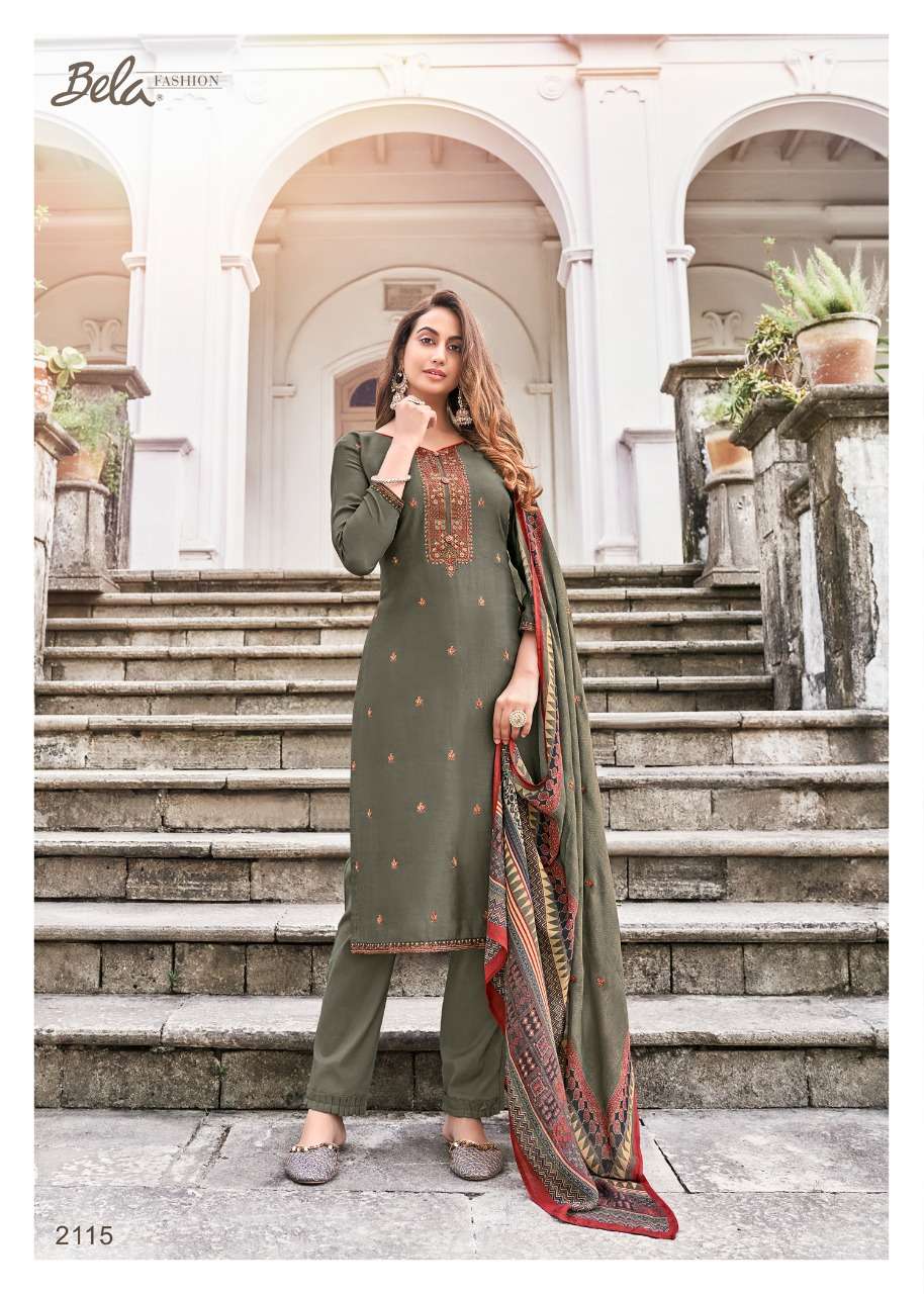 NAAYAAB BY BELA FASHION 2115 TO 2121 SERIES BEAUTIFUL STYLISH SUITS FANCY COLORFUL CASUAL WEAR & ETHNIC WEAR & READY TO WEAR MUSLIN DRESSES AT WHOLESALE PRICE