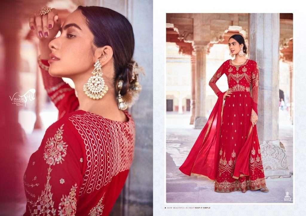NAINIKA BY VOUCHE 1001 TO 1005 SERIES BEAUTIFUL SUITS COLORFUL STYLISH FANCY CASUAL WEAR & ETHNIC WEAR FAUX GEORGETTE DRESSES AT WHOLESALE PRICE