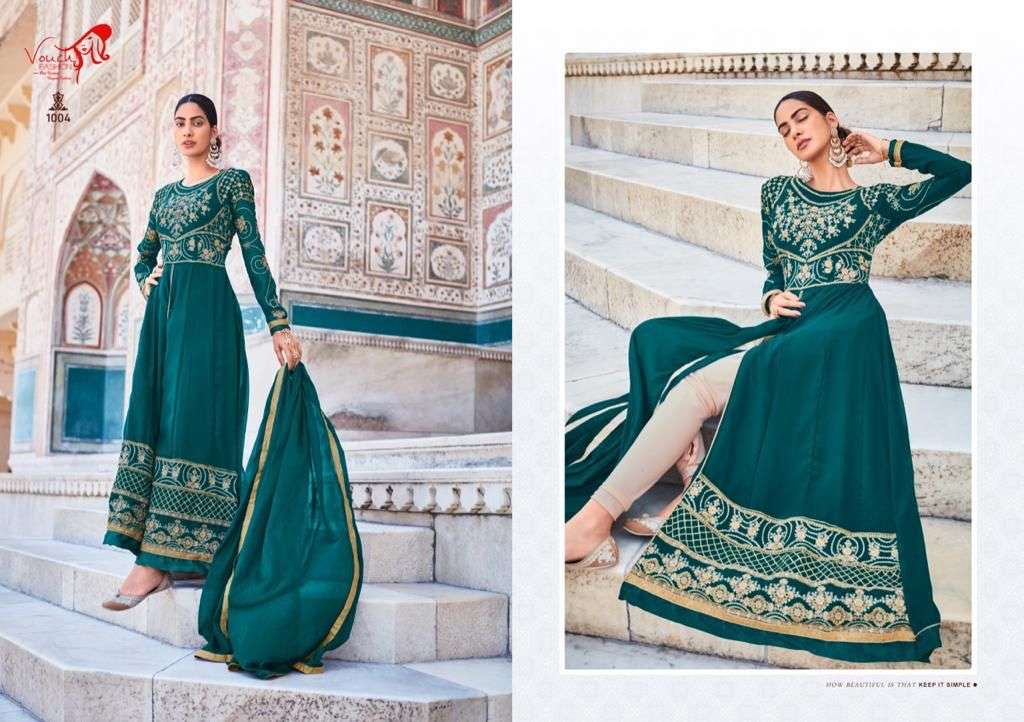 NAINIKA BY VOUCHE 1001 TO 1005 SERIES BEAUTIFUL SUITS COLORFUL STYLISH FANCY CASUAL WEAR & ETHNIC WEAR FAUX GEORGETTE DRESSES AT WHOLESALE PRICE