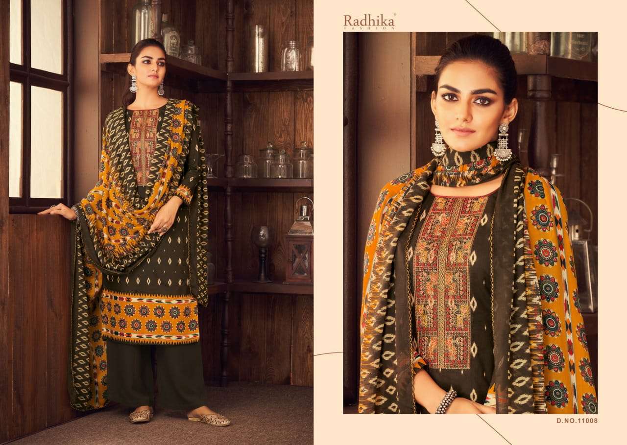 MUSSARET VOL-16 BY AZARA 11001 TO 11008 SERIES BEAUTIFUL COLORFUL STYLISH PRETTY PARTY WEAR CASUAL WEAR OCCASIONAL WEAR PURE CAMBRIC COTTON PRINT WITH EMBROIDERED DRESSES AT WHOLESALE PRICE