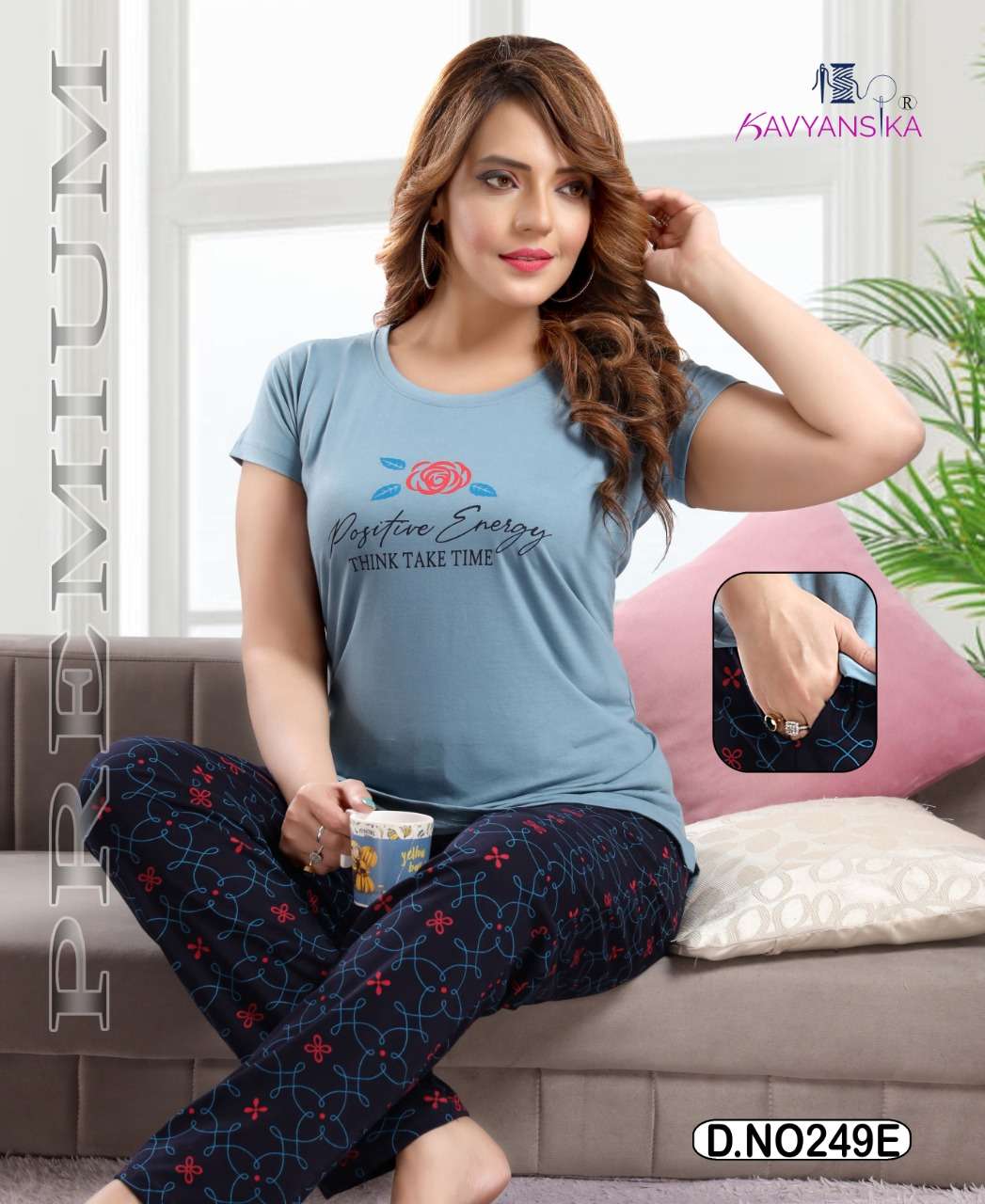 KAVYANSHIKA VOL-249 BY KAVYANSHIKA 249-A TO 249-F SERIES BEAUTIFUL STYLISH COLORFUL FANCY PARTY WEAR & ETHNIC WEAR & READY TO WEAR HOSIERY COTTON NIGHT SUITS AT WHOLESALE PRICE