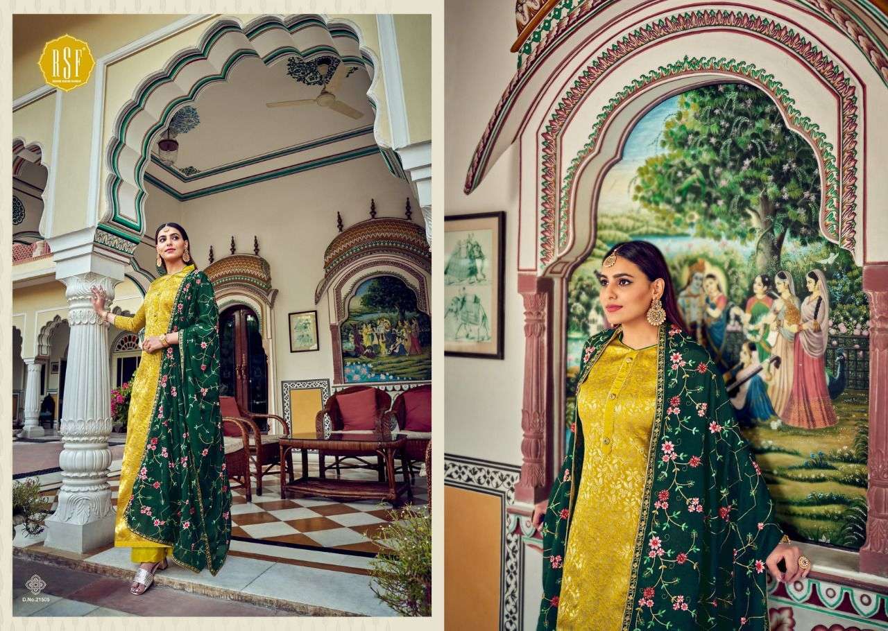 SWAG VOL-8 BY RIDDHI SIDDHI FASHION 21501 TO 21506 SERIES BEAUTIFUL STYLISH SHARARA SUITS FANCY COLORFUL CASUAL WEAR & ETHNIC WEAR & READY TO WEAR HEAVY SILK JACQAURD EMBROIDERED DRESSES AT WHOLESALE PRICE