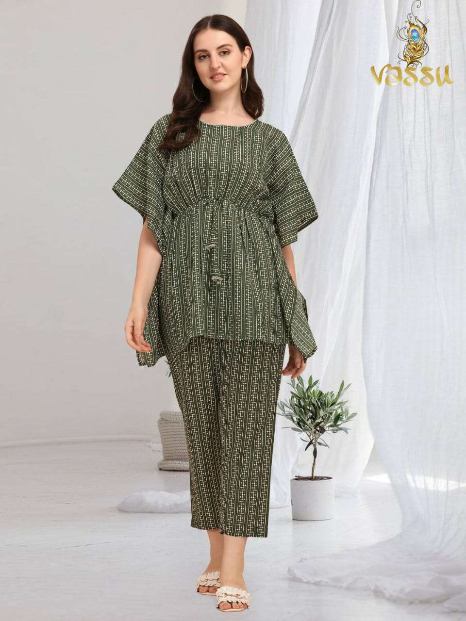 KAFTAN FASHION VOL-1 BY VASSU 01 TO 05 SERIES DESIGNER WEAR COLLECTION BEAUTIFUL STYLISH FANCY COLORFUL PARTY WEAR & OCCASIONAL WEAR COTTON KAFTAN WITH BOTTOM AT WHOLESALE PRICE
