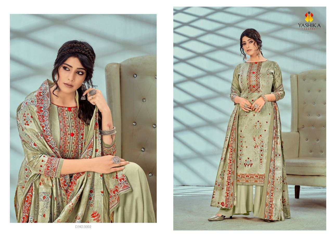 ZULFFAT VOL-3 BY YASHIKA TRENDS 3001 TO 3010 SERIES BEAUTIFUL STYLISH SUITS FANCY COLORFUL CASUAL WEAR & ETHNIC WEAR & READY TO WEAR PURE CAMBRIC PRINTED DRESSES AT WHOLESALE PRICE