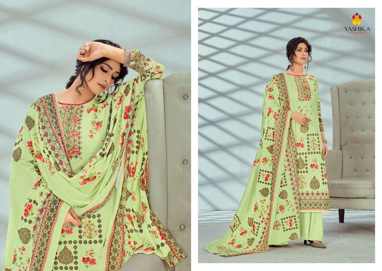 ZULFFAT VOL-3 BY YASHIKA TRENDS 3001 TO 3010 SERIES BEAUTIFUL STYLISH SUITS FANCY COLORFUL CASUAL WEAR & ETHNIC WEAR & READY TO WEAR PURE CAMBRIC PRINTED DRESSES AT WHOLESALE PRICE
