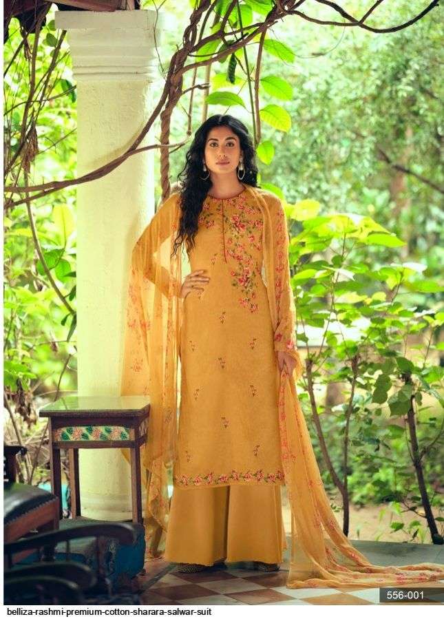 RASHMI BY BELLIZA 556-001 TO 556-010 SERIES BEAUTIFUL SUITS COLORFUL STYLISH FANCY CASUAL WEAR & ETHNIC WEAR PURE COTTON DIGITAL PRINT DRESSES AT WHOLESALE PRICE