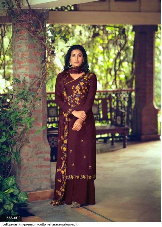 RASHMI BY BELLIZA 556-001 TO 556-010 SERIES BEAUTIFUL SUITS COLORFUL STYLISH FANCY CASUAL WEAR & ETHNIC WEAR PURE COTTON DIGITAL PRINT DRESSES AT WHOLESALE PRICE