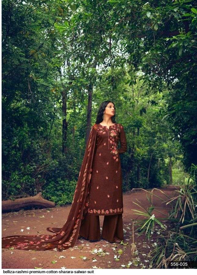 RASHMI BY BELLIZA 556-001 TO 556-010 SERIES BEAUTIFUL SUITS COLORFUL STYLISH FANCY CASUAL WEAR & ETHNIC WEAR PURE COTTON DIGITAL PRINT DRESSES AT WHOLESALE PRICE